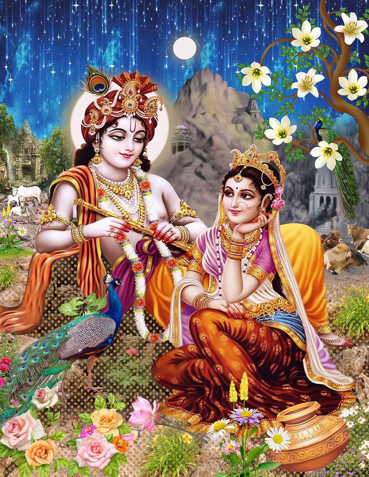1200x1548 Radha Krishna Home Decor Wallpaper®