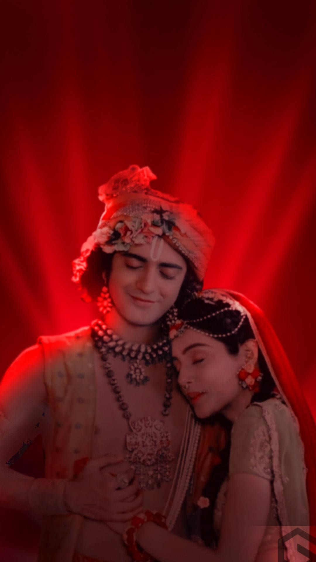 1080x1920 Download Radha Krishna Serial Red Light Wallpaper