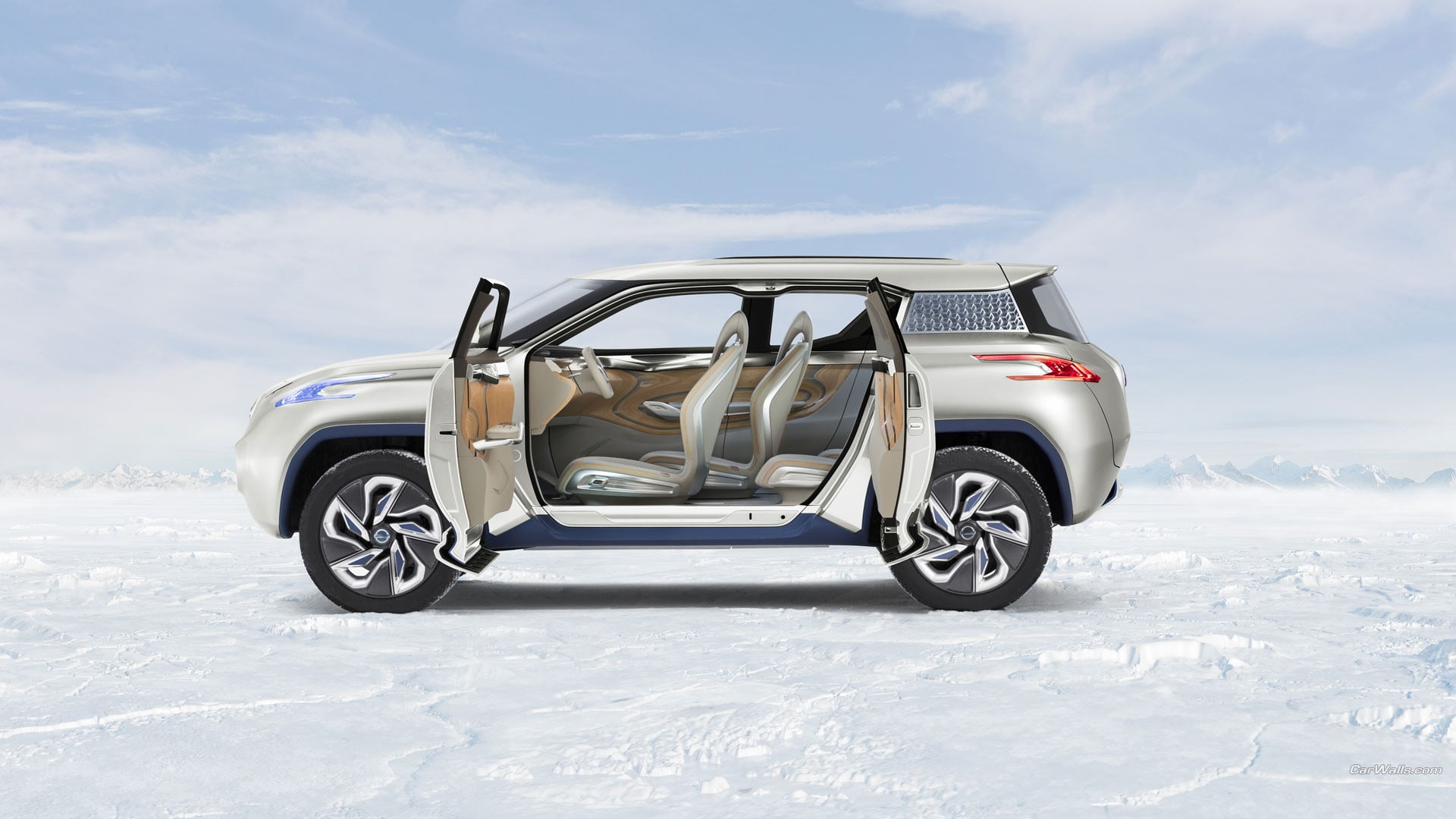 1920x1080 Black Nissan SUV on roadway HD wallpaper