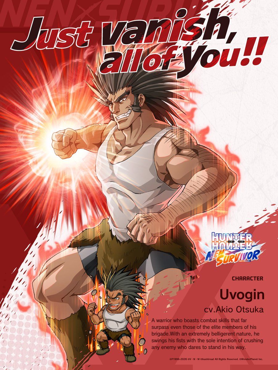 900x1200 HUNTER×HUNTER NEN×SURVIVOR』 (#HxH_Survivor ) ✨ New Character Arrives ✨ April's new character is joining the battle! [Valiant Berserker] Uvogin