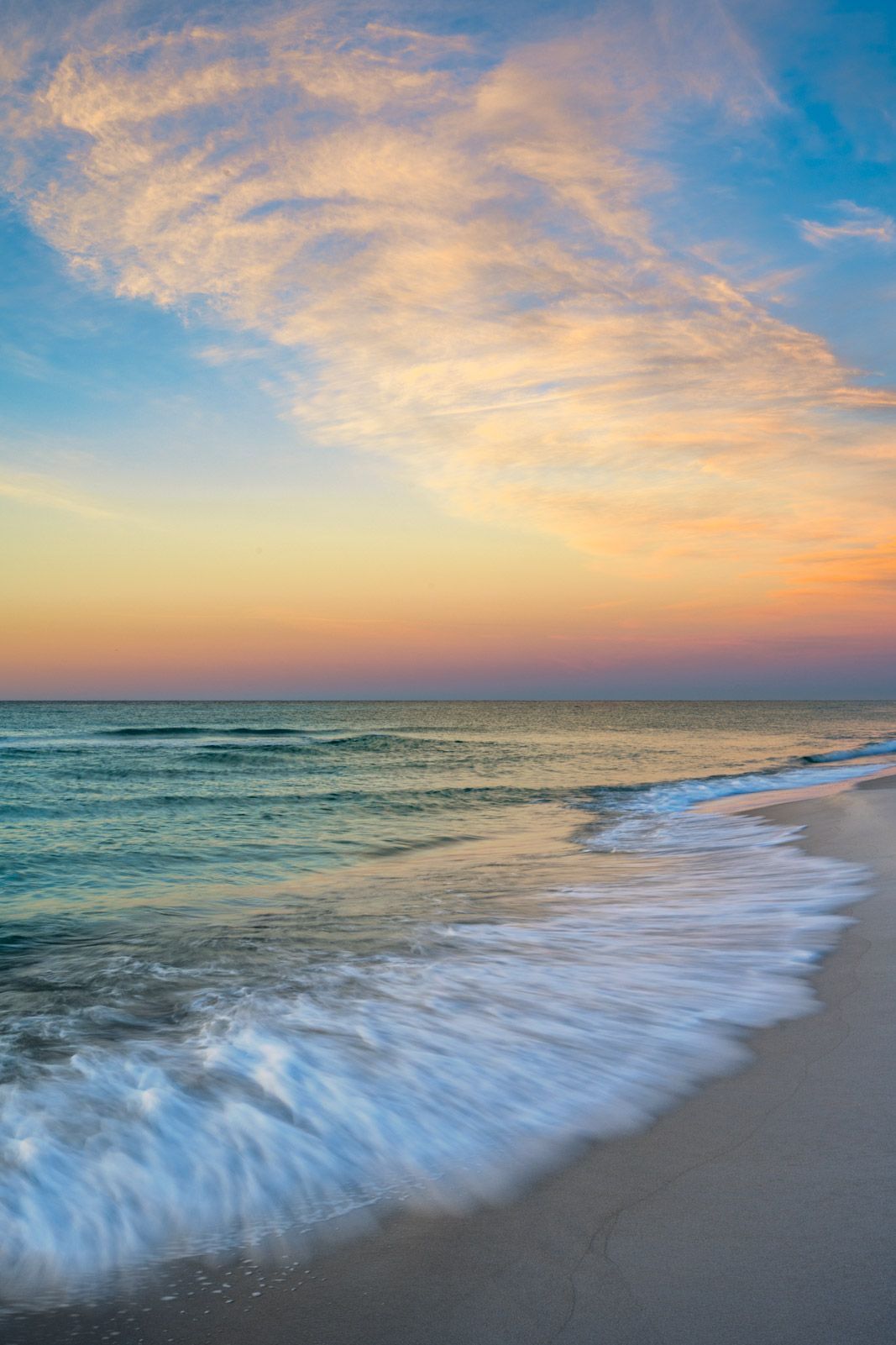 1067x1601 White waves on a beach at sunrise fine art photo print. Prints By Joseph C. Filer