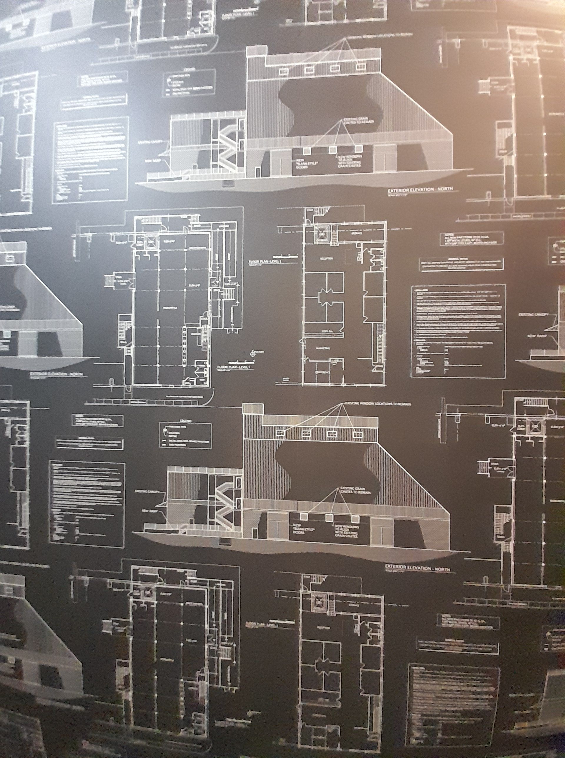 1920x2576 Black Blueprint Wallpaper in Powder Room. The Wallpaper Lady's Blog