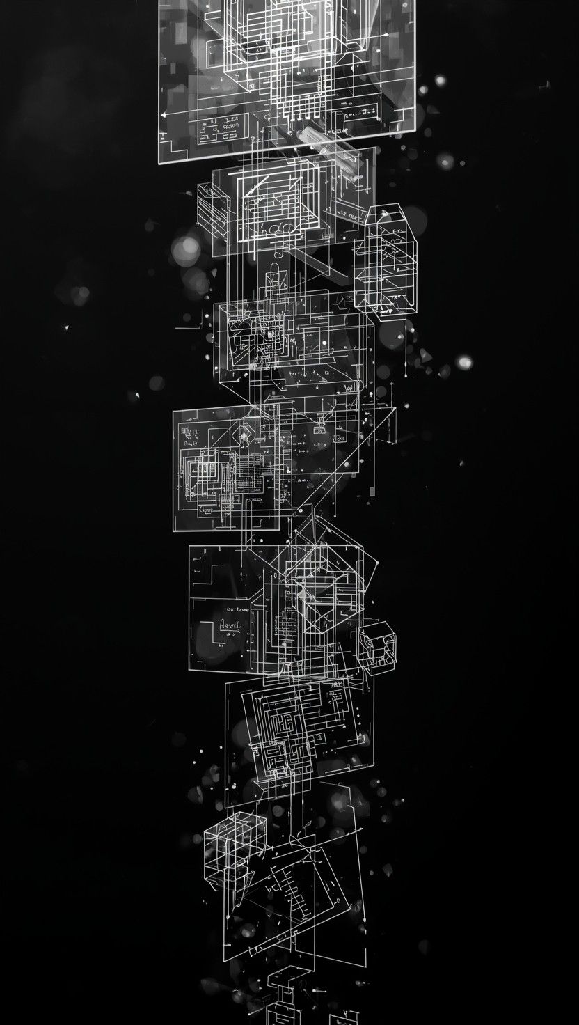 832x1472 Free Digital Blueprint Matrix Image, Geometric, Blueprint