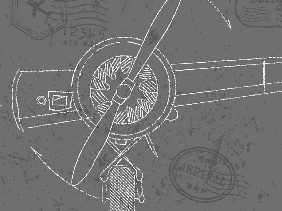 1200x900 Chalk Style Airplane Blueprint Wallpaper. Vintage Aviation Wall Art