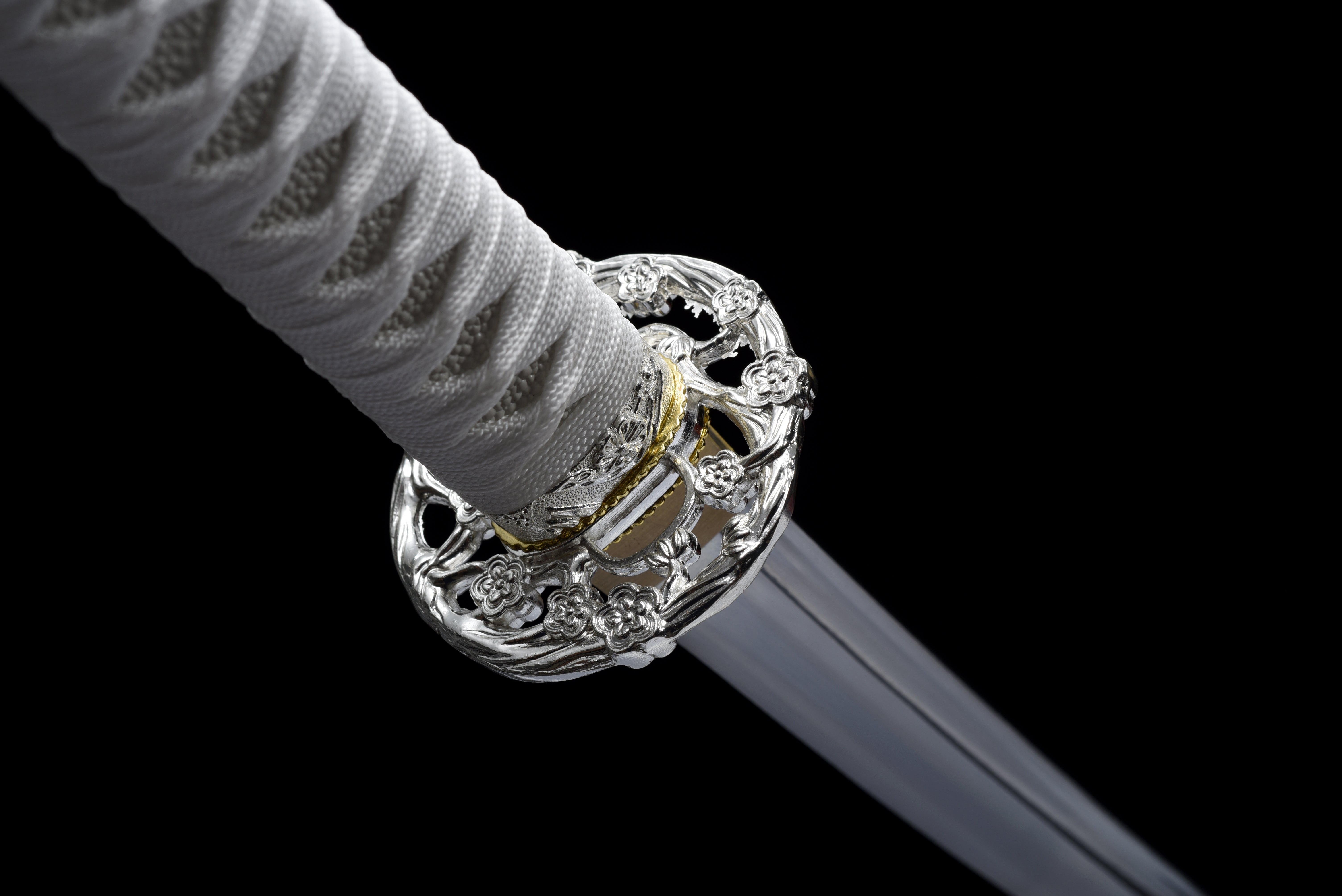 6016x4016 JIHPEN sowrd Full Tang Katana 1045 carbon steel white Scabb