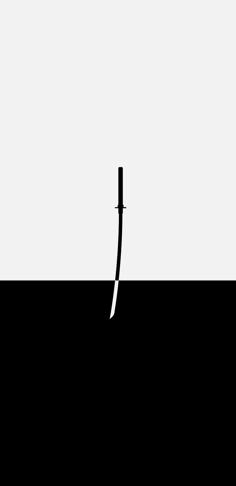 800x1644 Samurai Sword, black, minimal, white, HD phone wallpaper
