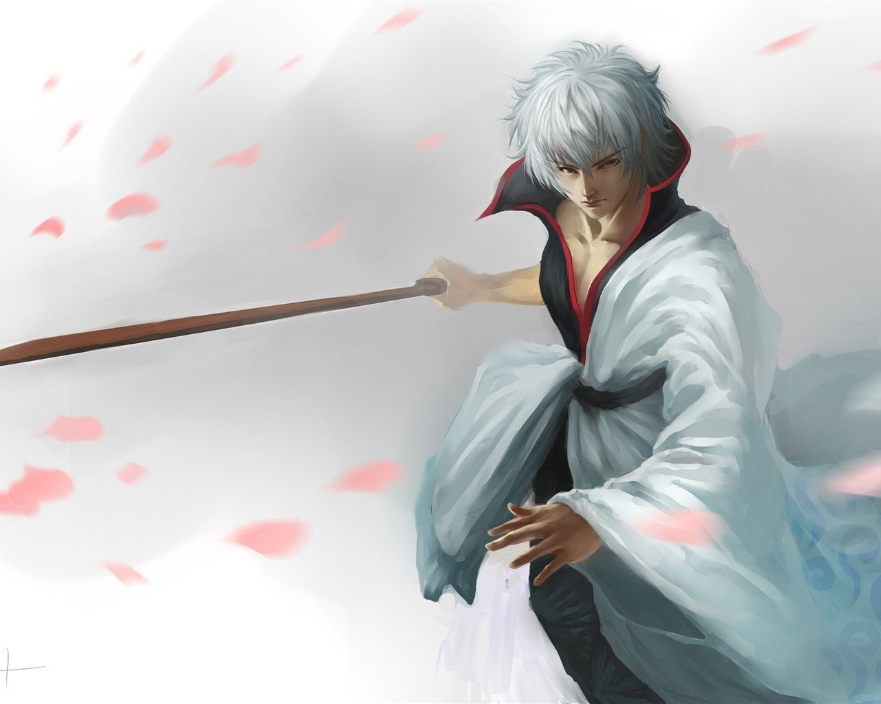 1280x1024 Wallpaper White hair anime boy, katana 2880x1800 Picture, Image
