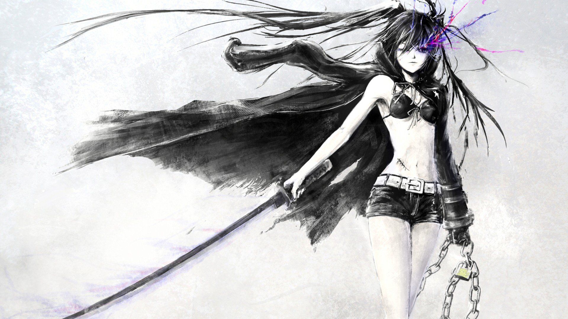 1920x1080 Black Rock Shooter: Insane Katana Fury HD Wallpaperx1080