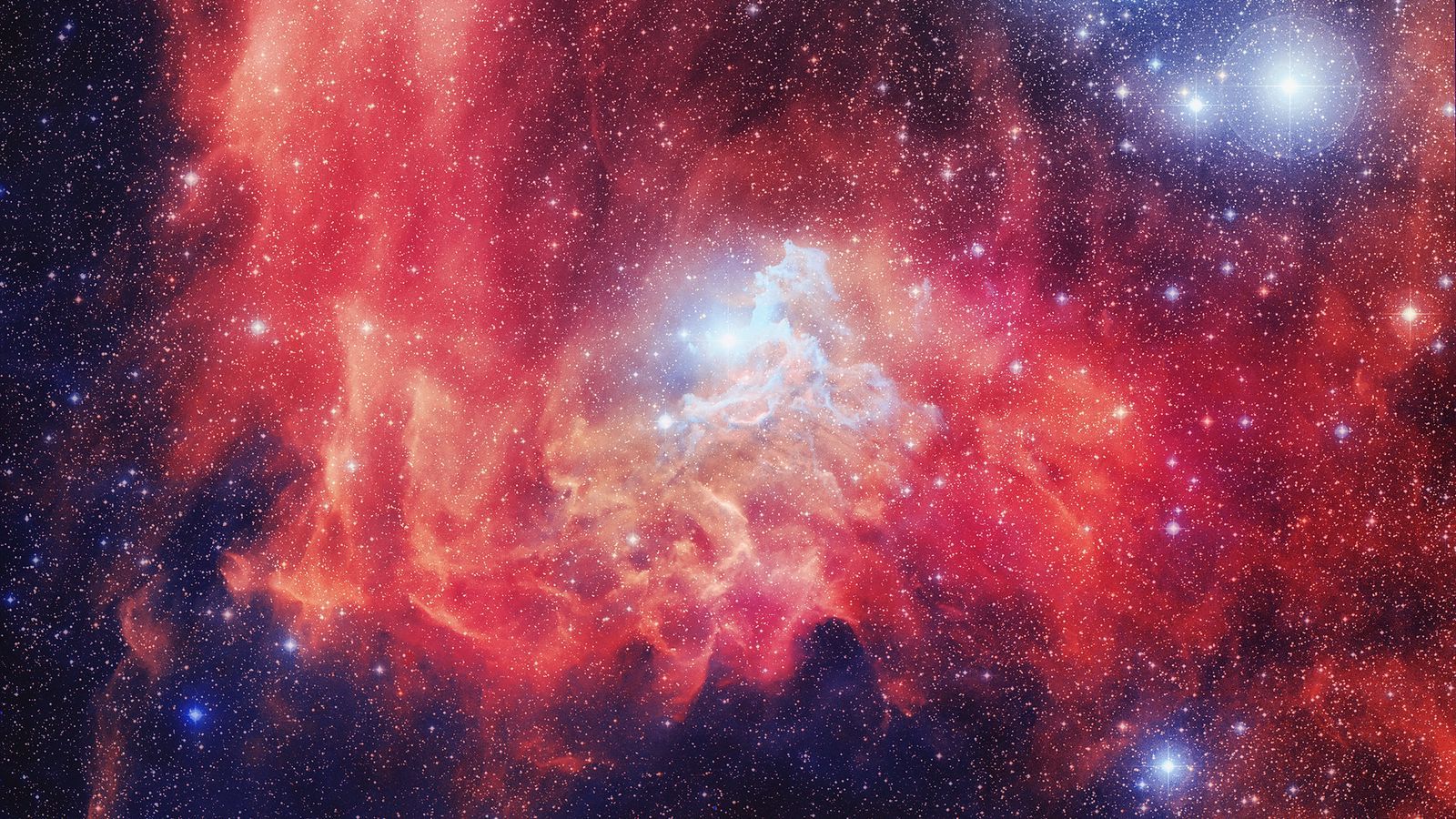 1600x900 Download wallpaper 1600x900 nebula, galaxy, stars, red, space widescreen 16:9 HD background