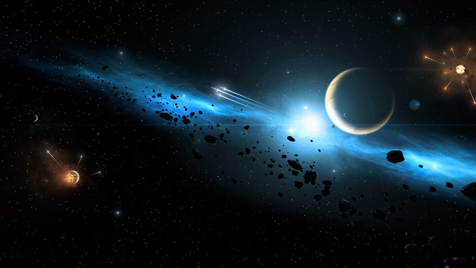 1600x900 Wallpaper Galaxy, planets, space, spaceships 3840x2160 UHD 4K Picture, Image