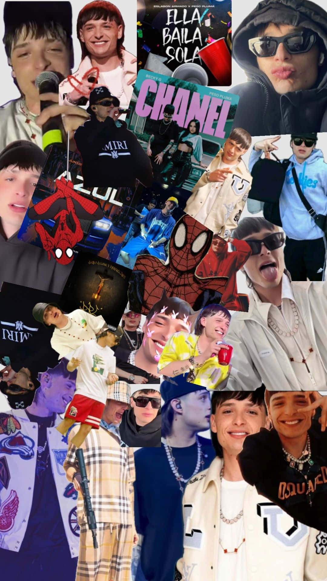 1080x1920 Download Youthful Collage Aesthetic Peso Pluma Wallpaper