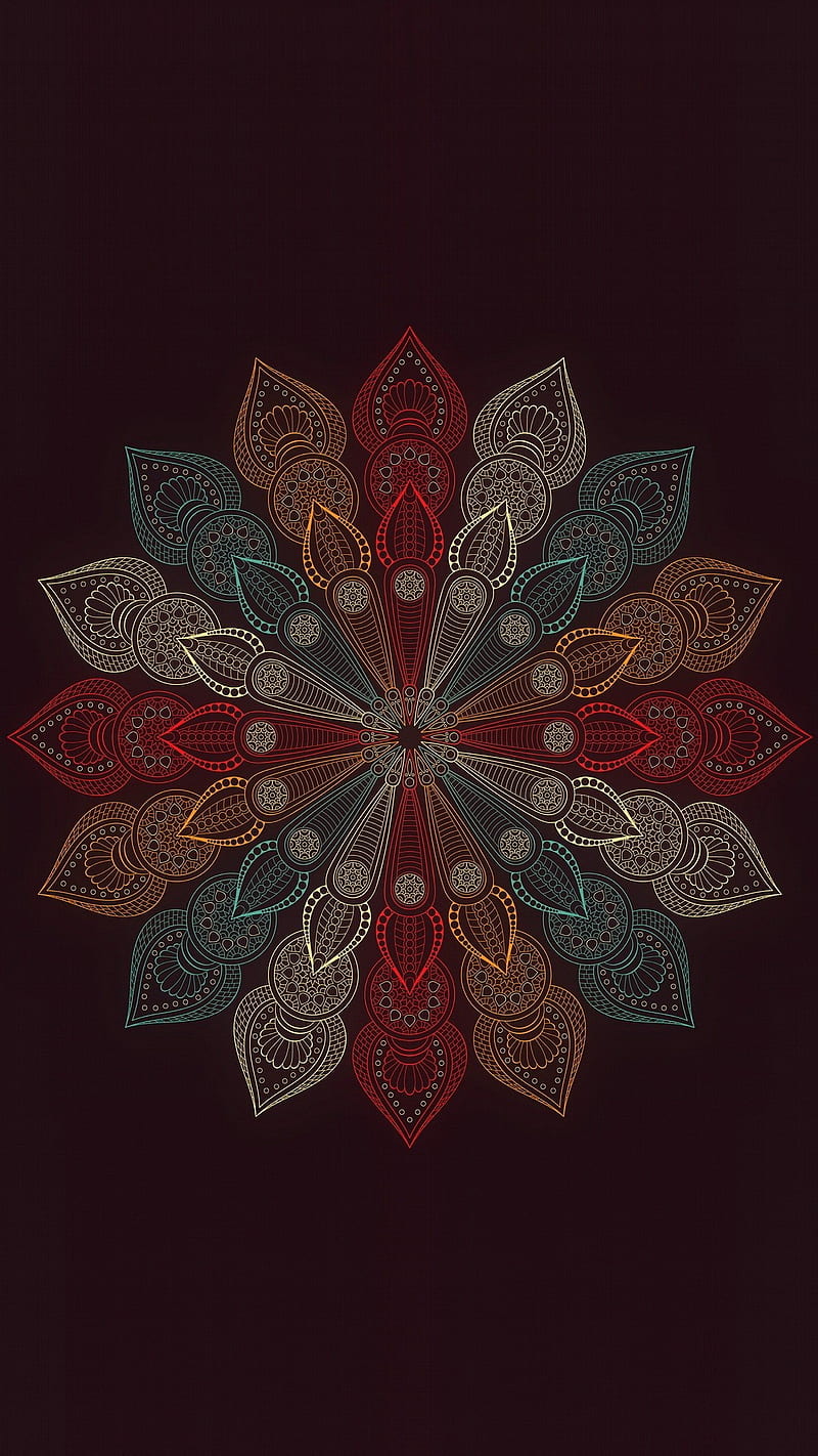 800x1422 Mandala, brown, flowers, pattern, vector, HD phone wallpaper