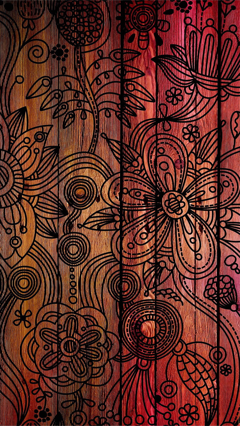 800x1422 Mandala, wood, patterns, flowers, art, HD phone wallpaper