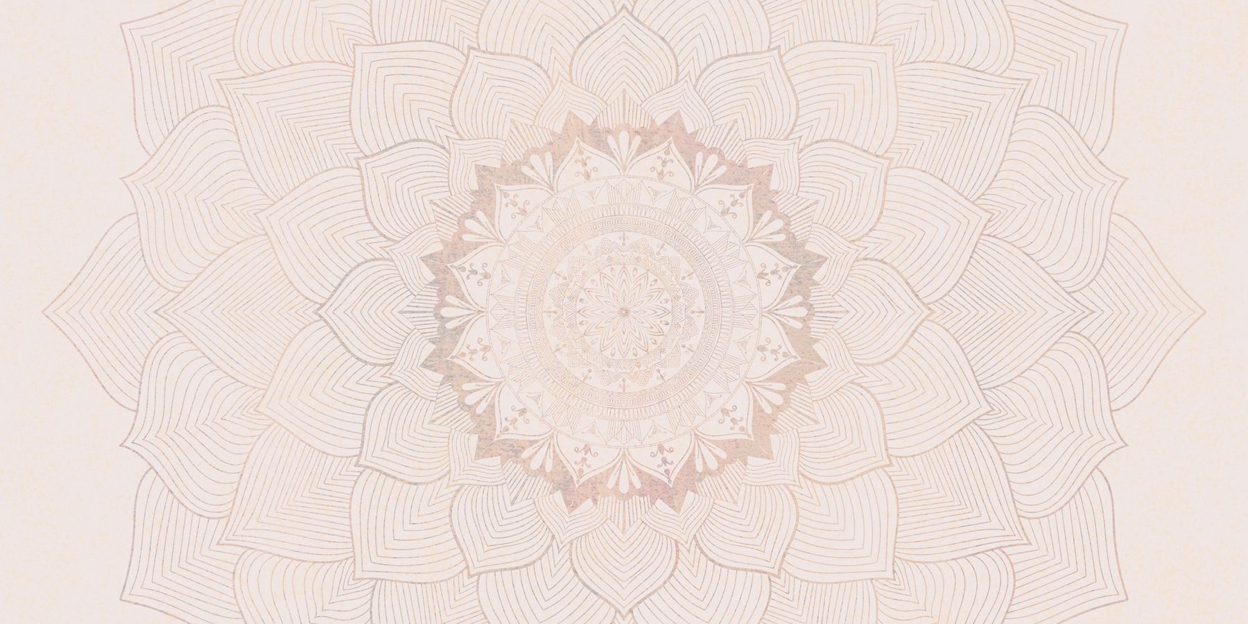 1800x900 Wall Mural Round mandala, wallpaper for yoga space or to harmonize personal space. Wall mandala in warm pastel, Ombre Wall Mural, w01088 :