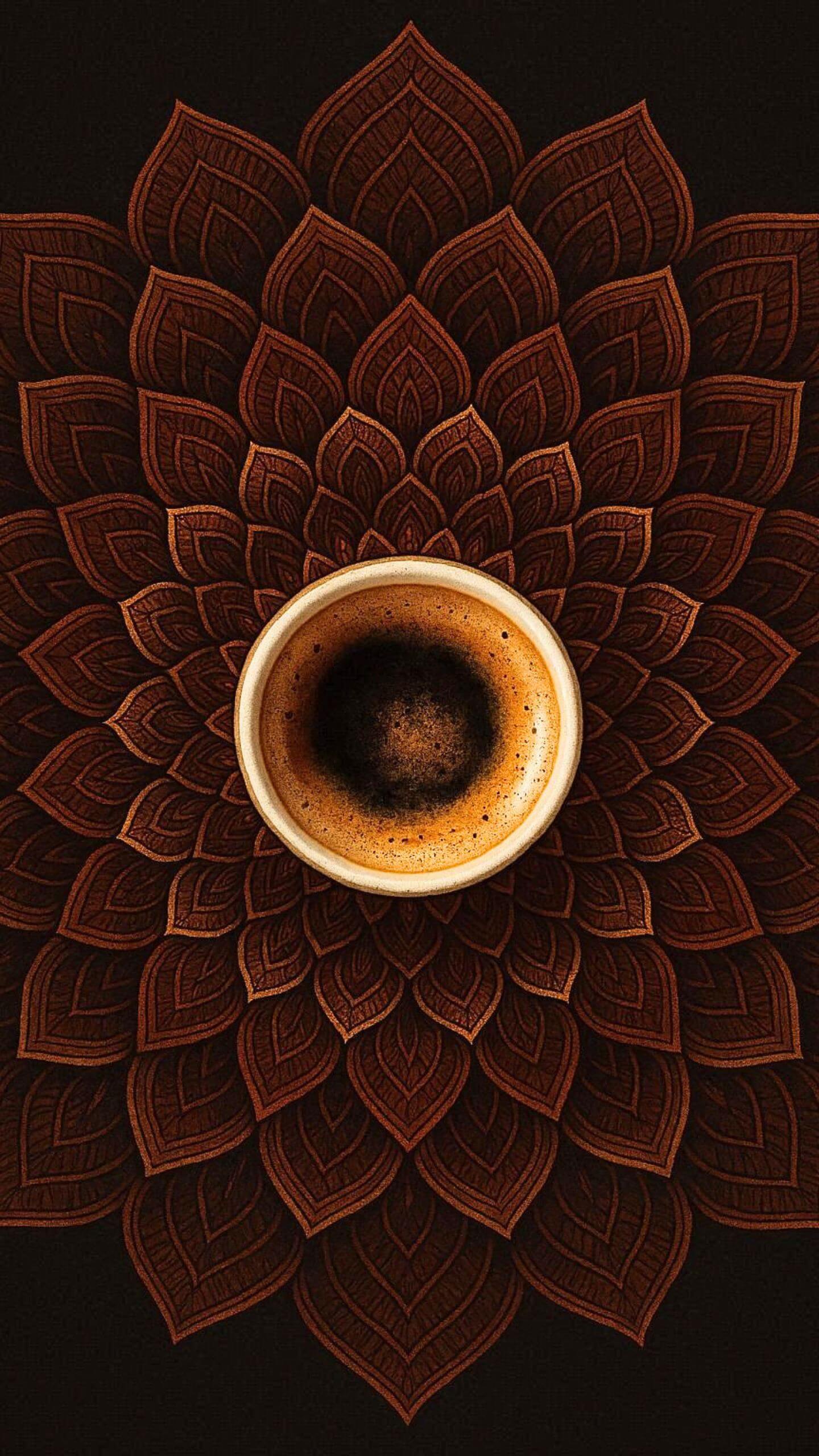 1440x2560 Coffee Mandala Phone Wallpaper Lifestyle Blog