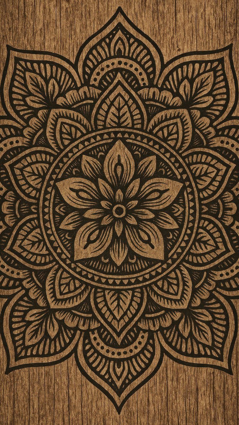 800x1422 Mandala Brown Background Image Wallpaper