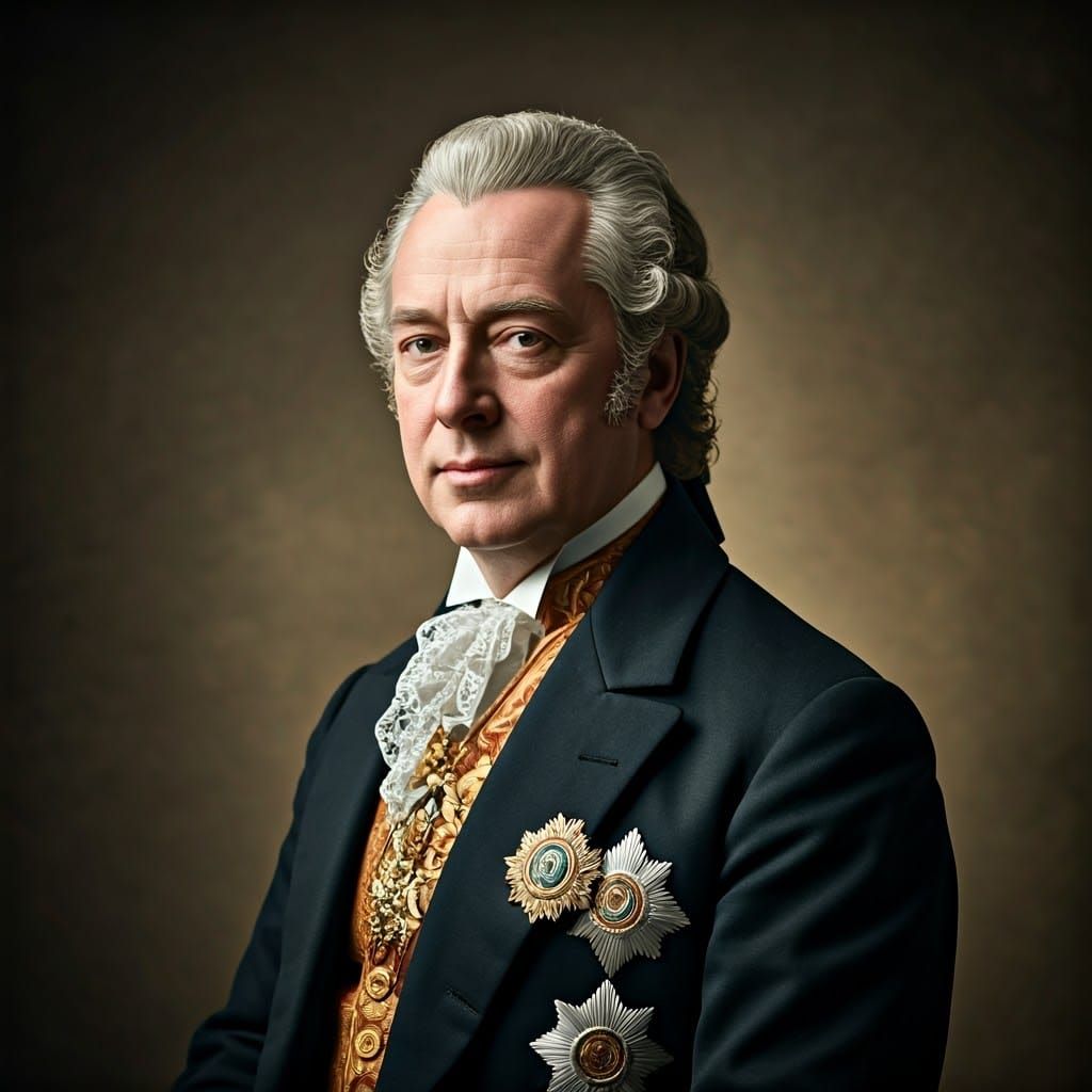 1024x1024 Dignified King George III in Formal Attire