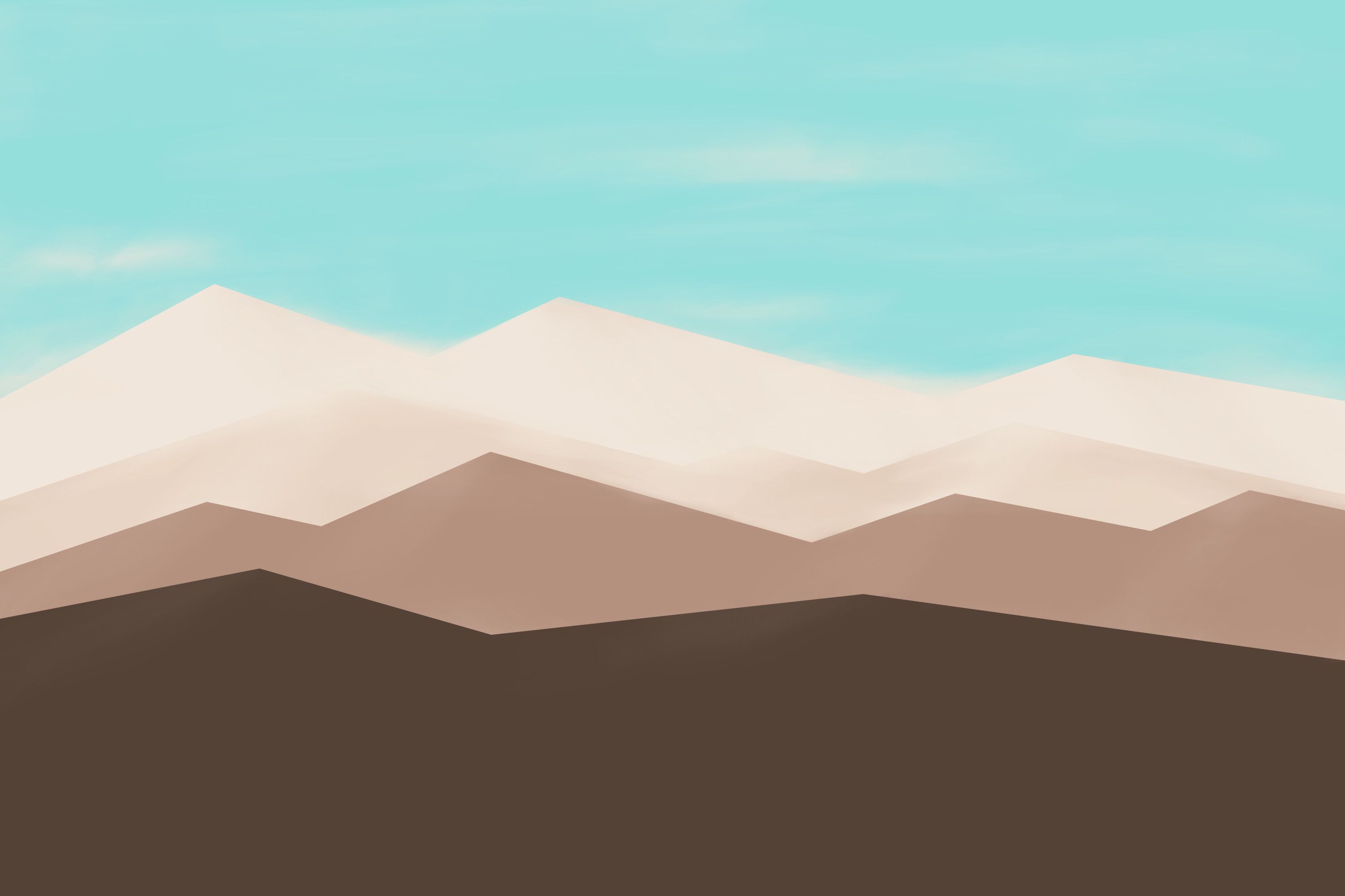 3000x2000 dune, Warm colors, Clear sky, Minimalism, Artwork Wallpaper HD / Desktop and Mobile Background
