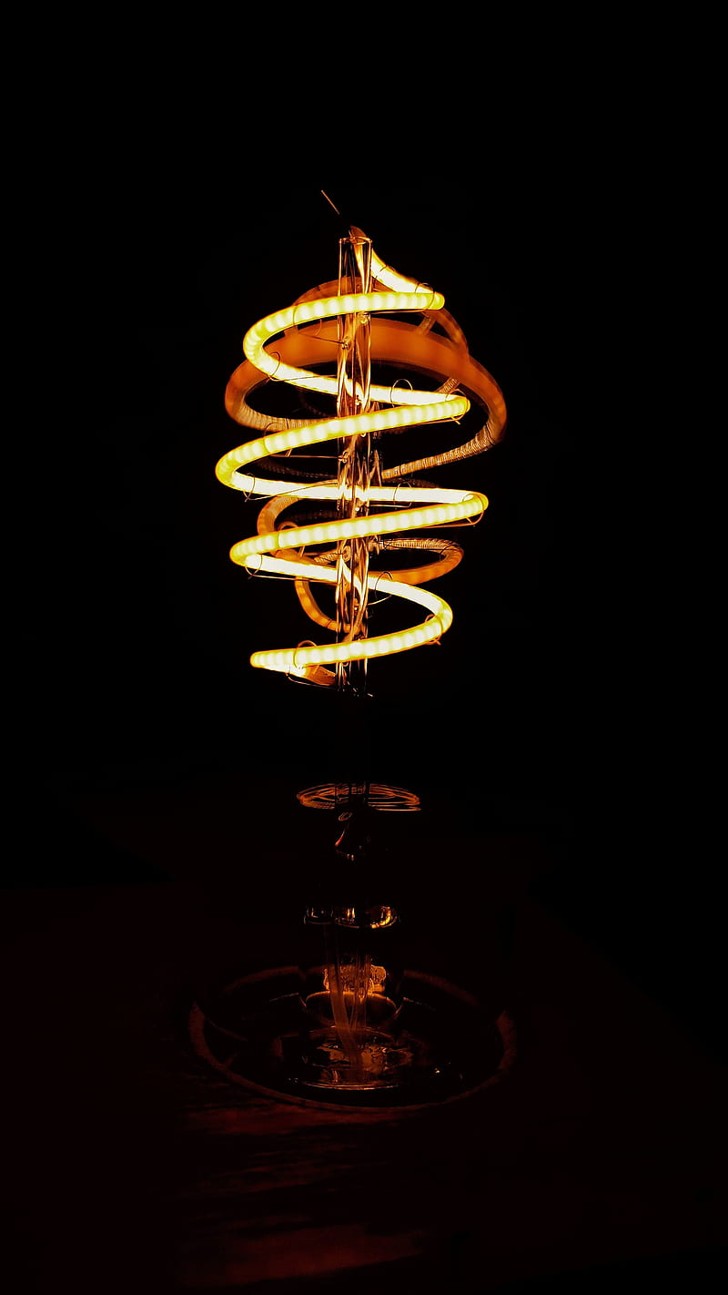 800x1422 Spiral warm light, black, luz, minimalist, HD phone wallpaper