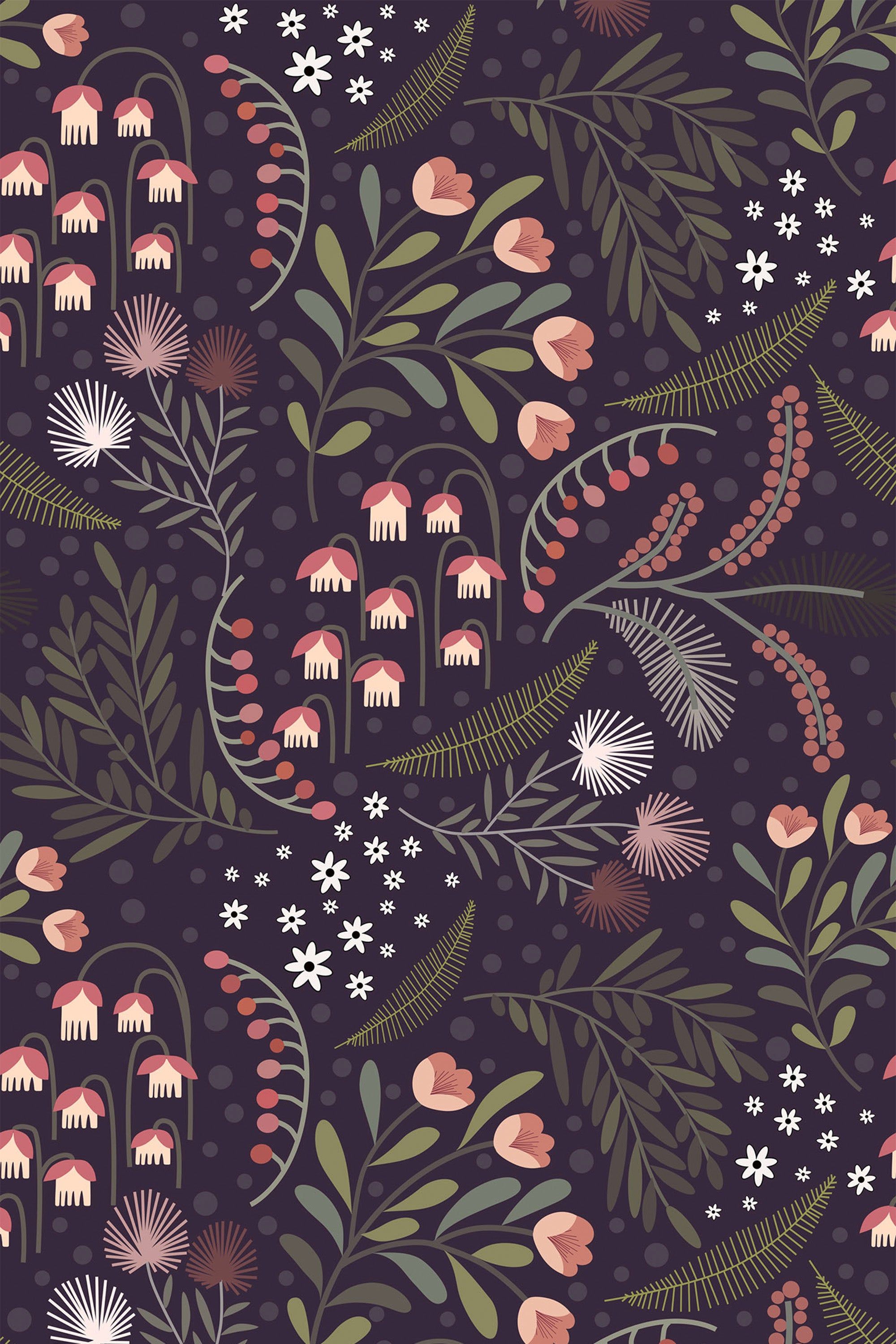 2000x3000 Dark floral garden Wallpaper (Sample