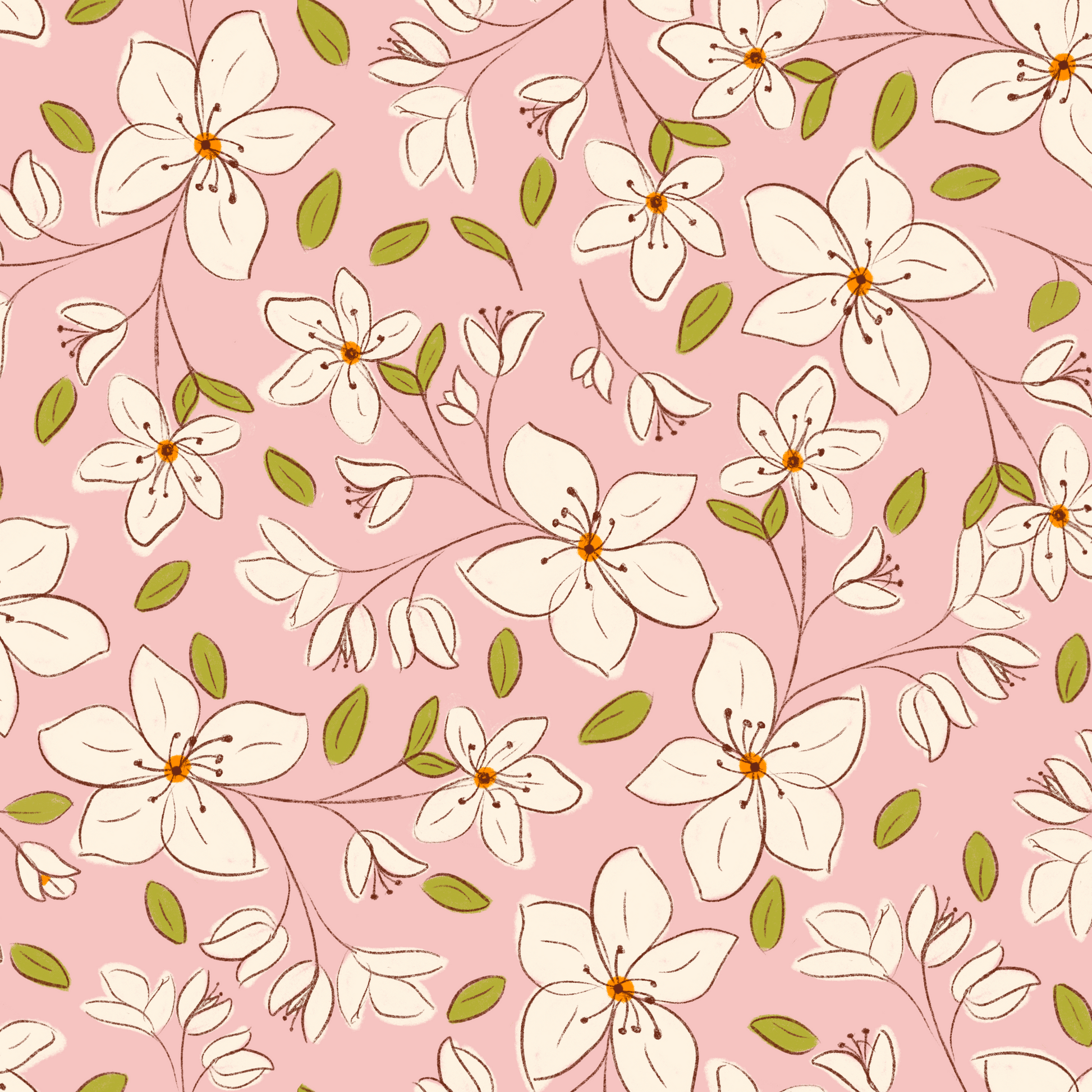 1946x1946 Blossom Soft Cozy Pink Peel and Stick Wallpaper, Flowers, Garden