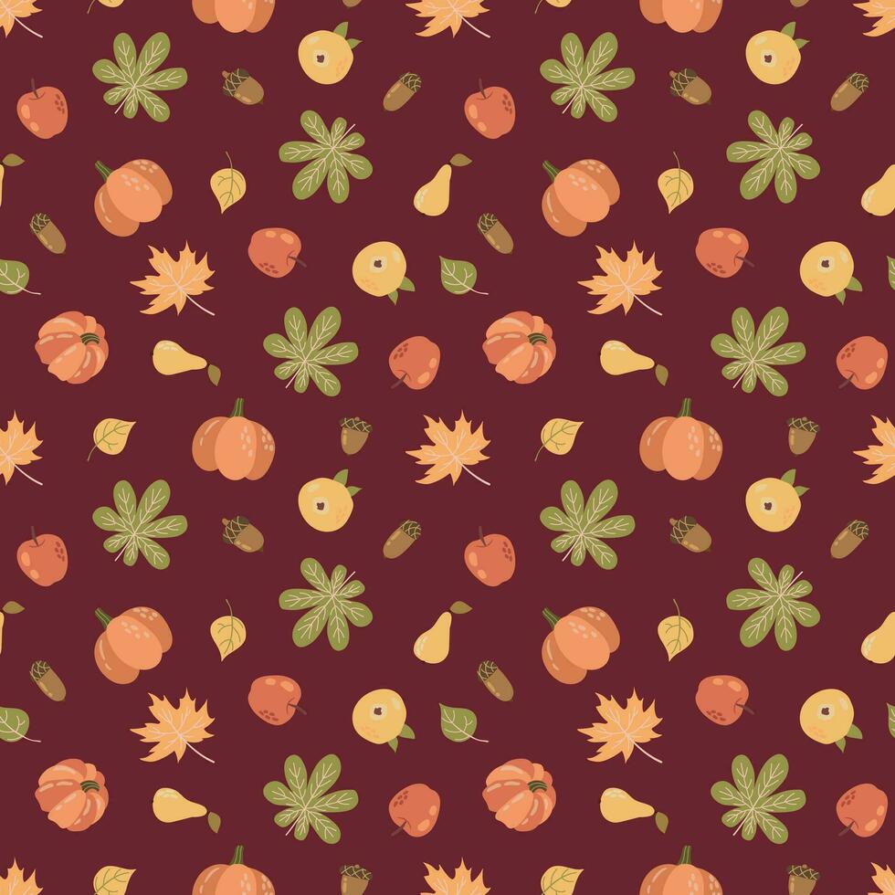 980x980 Autumn cozy seamless pattern. Design for fabric, textile, wallpaper, packaging