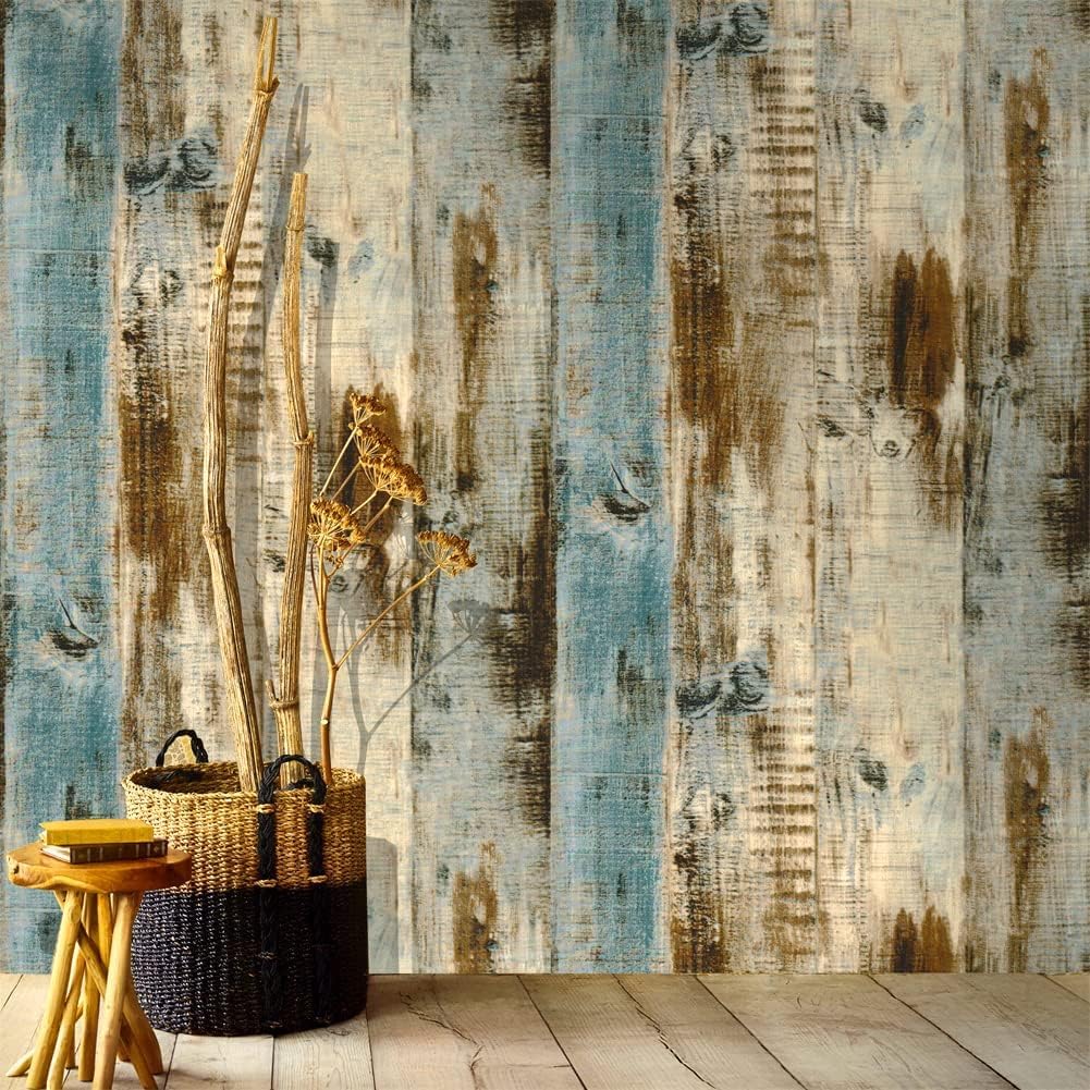1001x1001 Qianglive Grey Wood Wallpaper 17.3×472 Peel and Stick Wallpaper Self Adhesive Distressed Wood Wallpaper Reclaimed Faux Home Decoration Film Shelf Vinyl