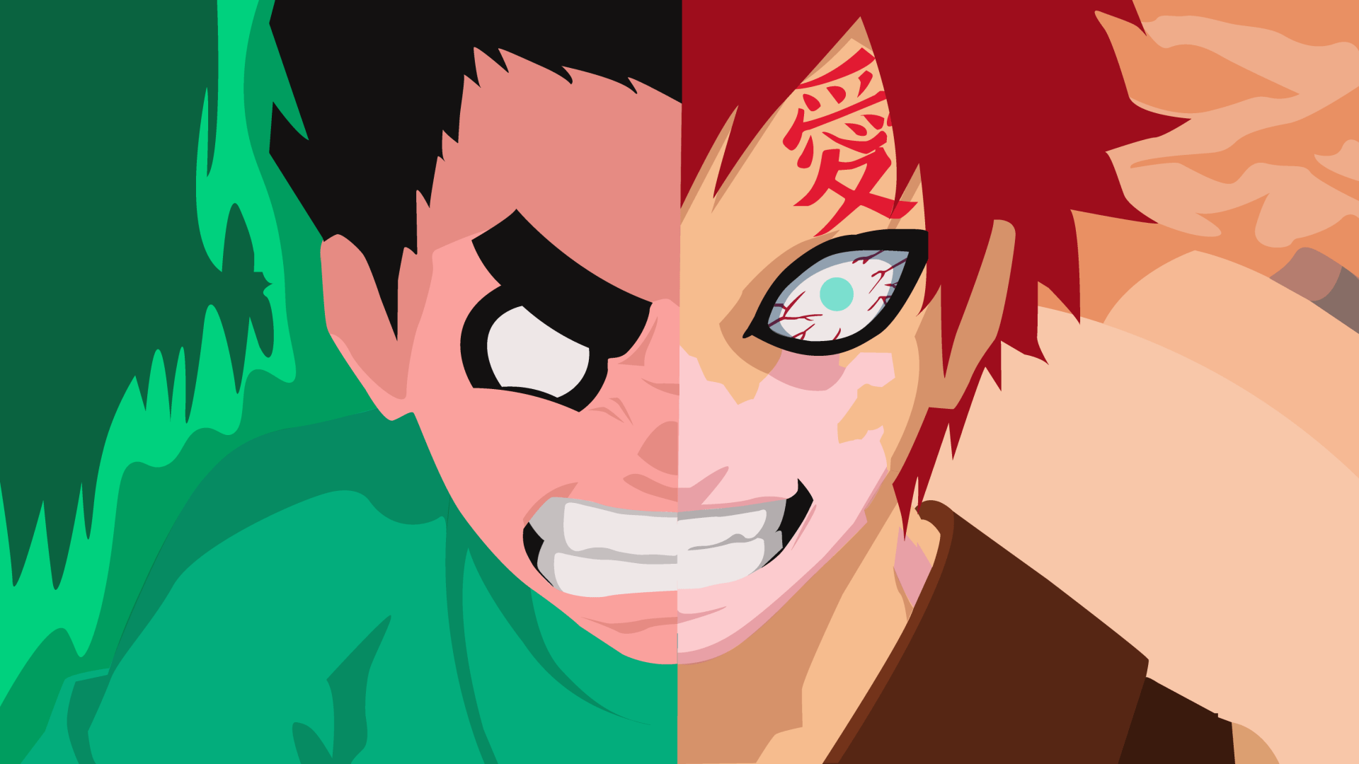 1920x1080 Shinobi Face Off: Gaara Vs Rock Lee