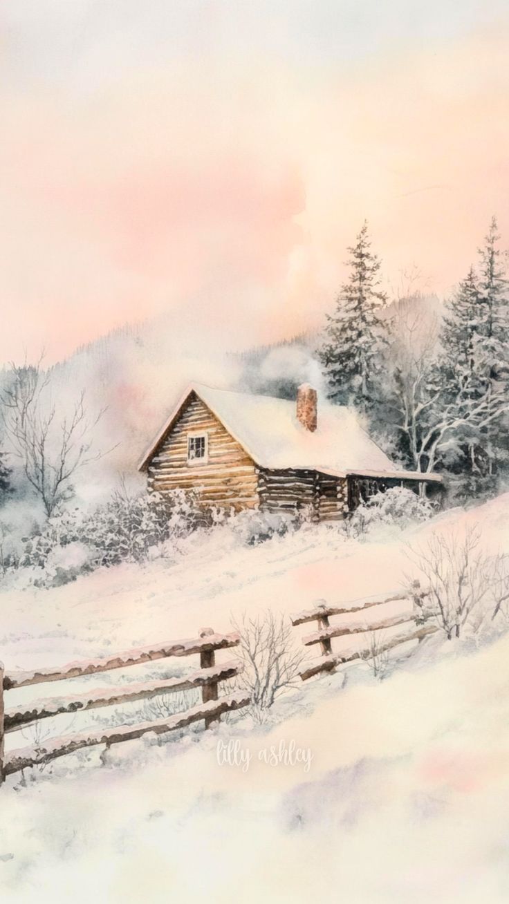 736x1308 Cozy Winter Aesthetic Phone Wallpaper Background. Free iPhone Winter Cabin Designs