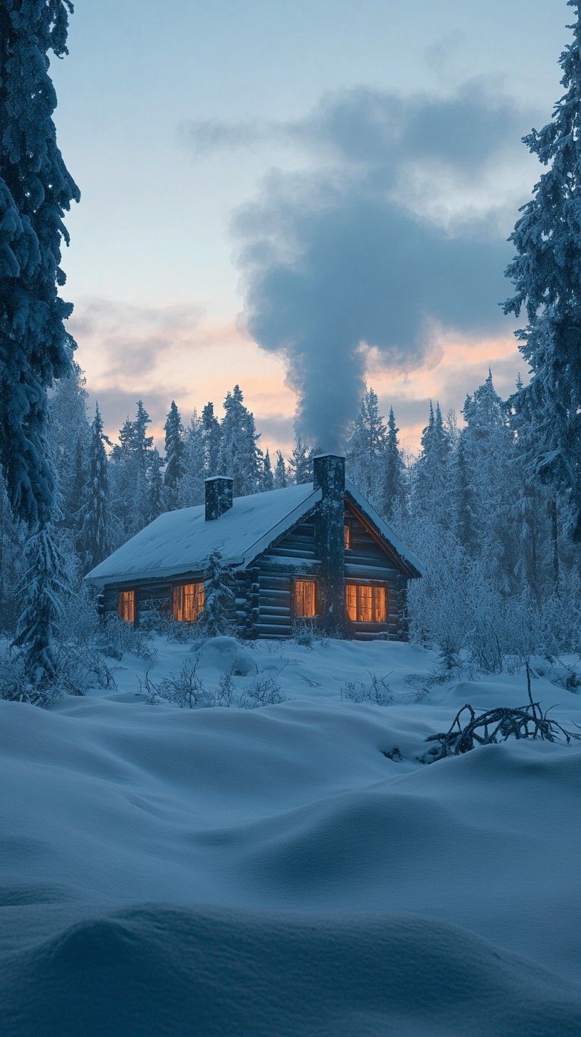 816x1456 Free Winter Cabin Escape Image, Cabin, Snow