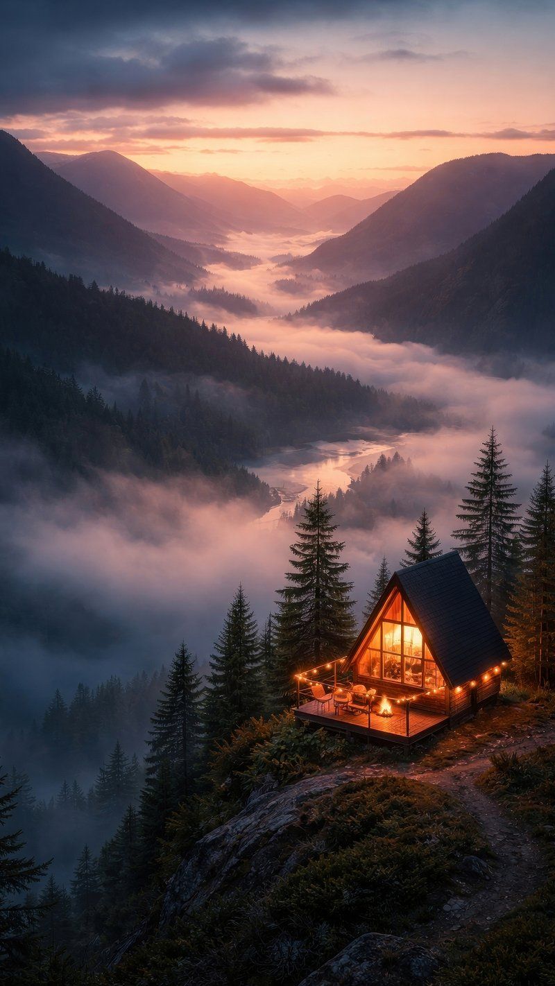 800x1422 A Frame Cabin Image Wallpaper
