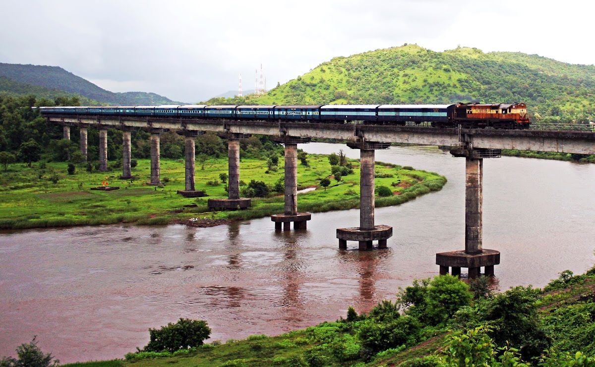 1200x741 Trains in the Monsoon pictureque Konkan Railway