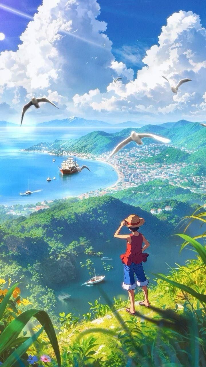720x1280 Paisaje cielo. One pice fondos de pantalla, Pantalla de one piece, Fondos de pantallas cool de anime