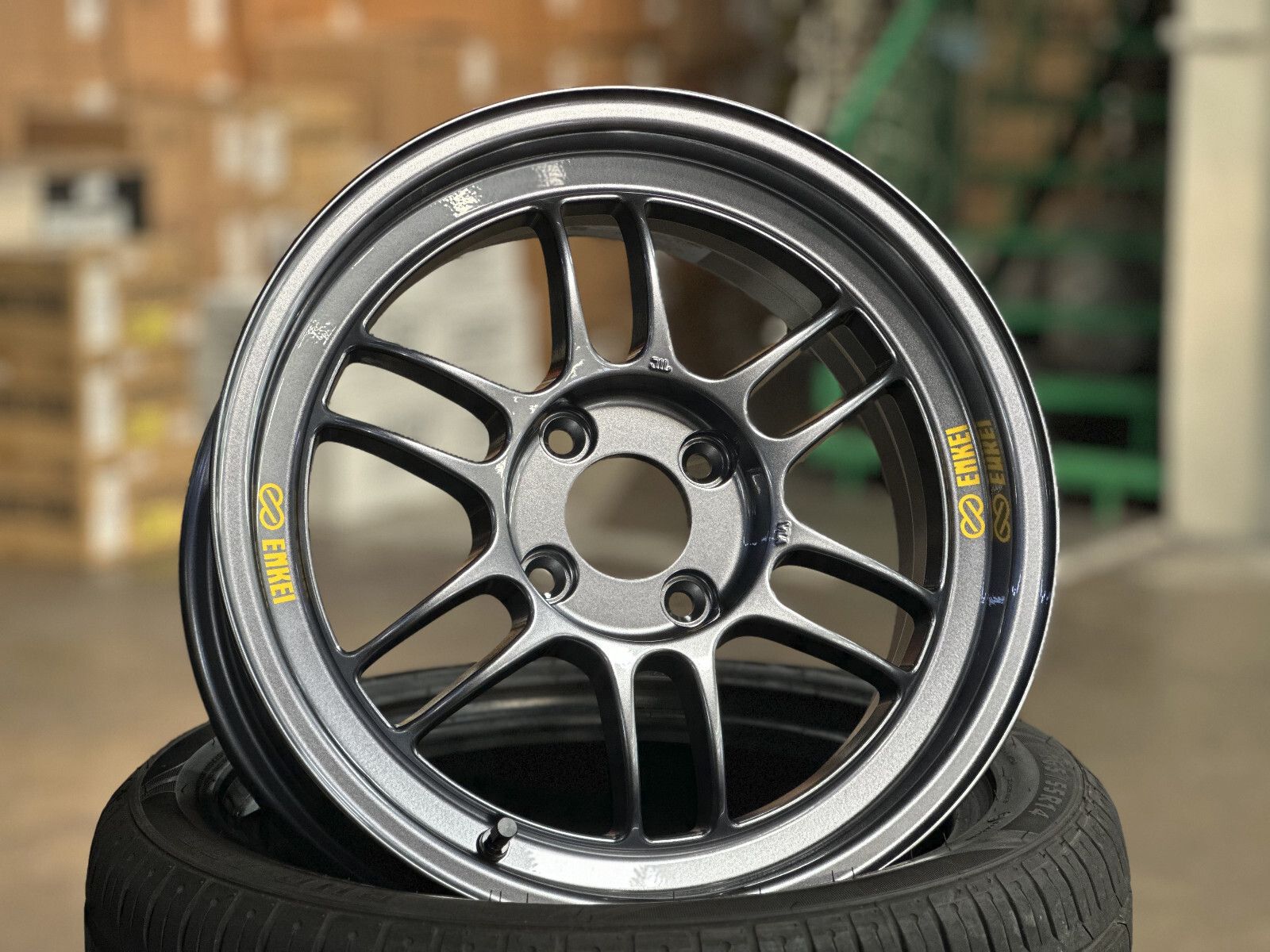1600x1200 New 15x7J ENKEI RACING RPF1 JAPAN (4 wheel) 4x100 fit HONDA TOYOTA MAZDA GREY