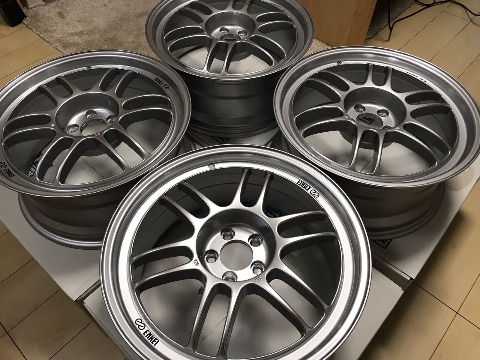 1600x1200 ENKEI 18 INCH RACING WHEELS RPF1 18x8J +35 5x100 SILVER (4 WHEEL SET)