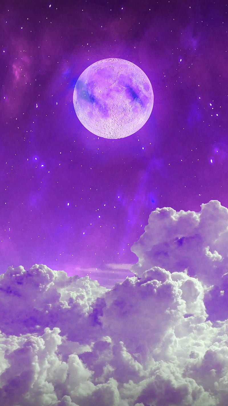 800x1422 Purple moon, full, moonlight, planet, planets, salvation, universe, university, HD phone wallpaper