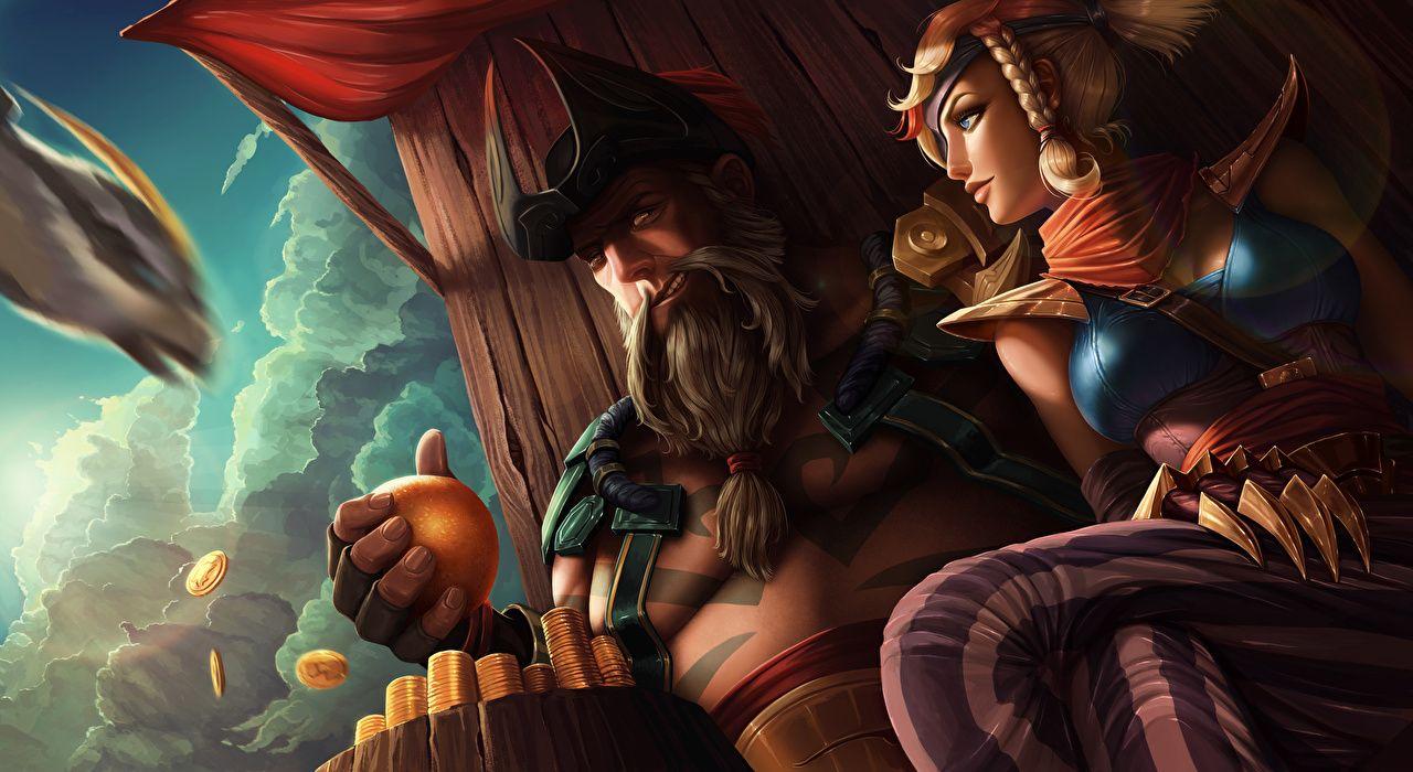 1280x700 Picture League of Legends Gold Warriors Gangplank Fantasy young