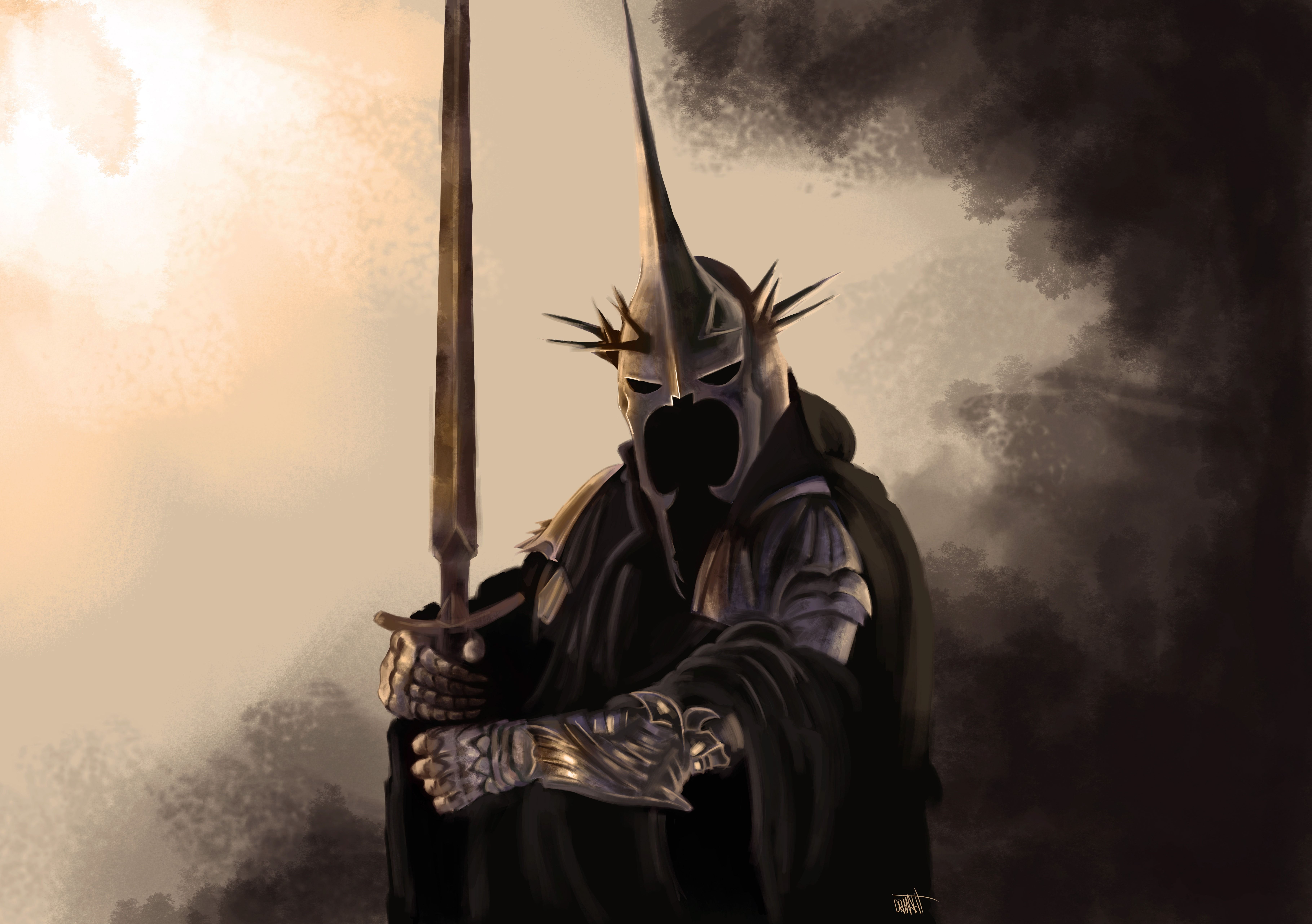 7276x5126 Wallpaper the Lord of the rings, art, Nazgul, The Sorcerer King Of Angmar for mobile and desktop, section фильмы, resolution 7276x5126