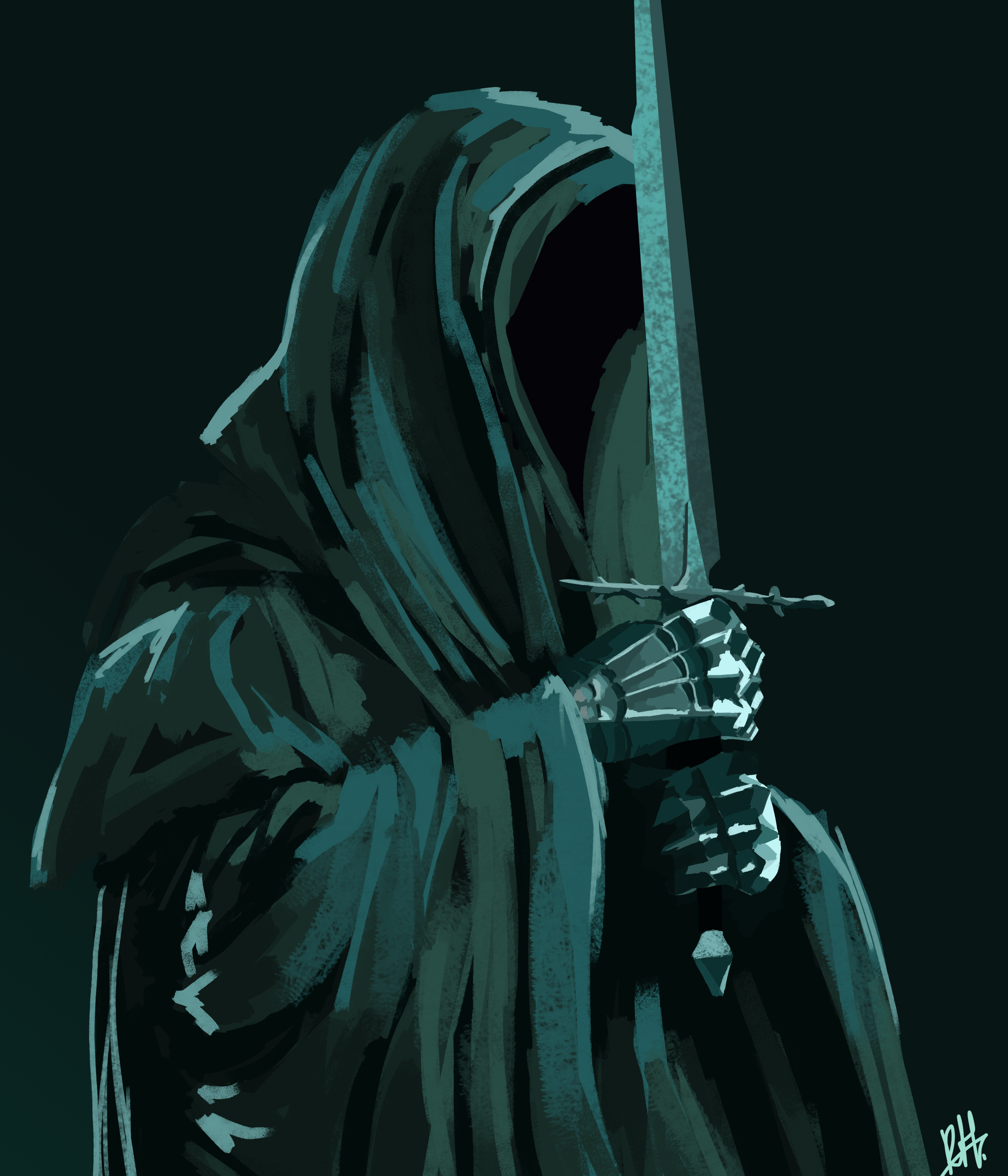 3000x3500 Art of a Nazgûl. Peter Jackson's trilogy did a fantastic job making a design that properly displayed the menace and aura of fear!