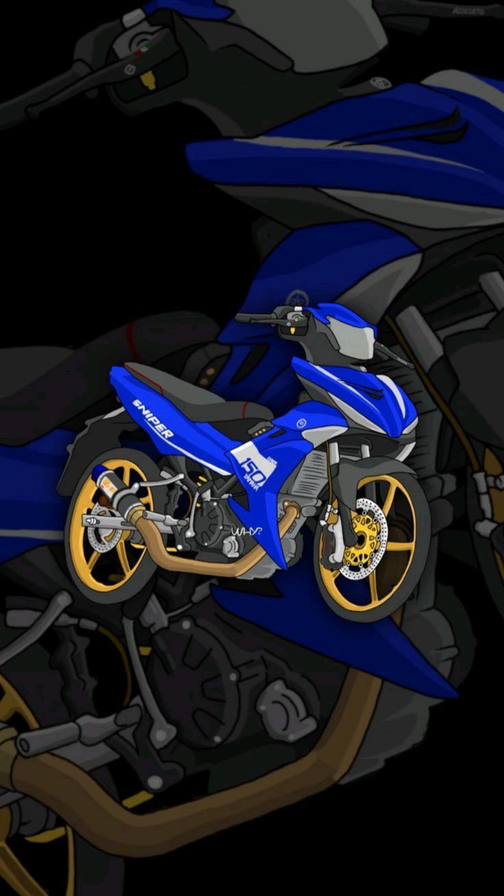 736x1308 Blue Motorcycle Artwork. Graffiti Wallpaper for iPhone
