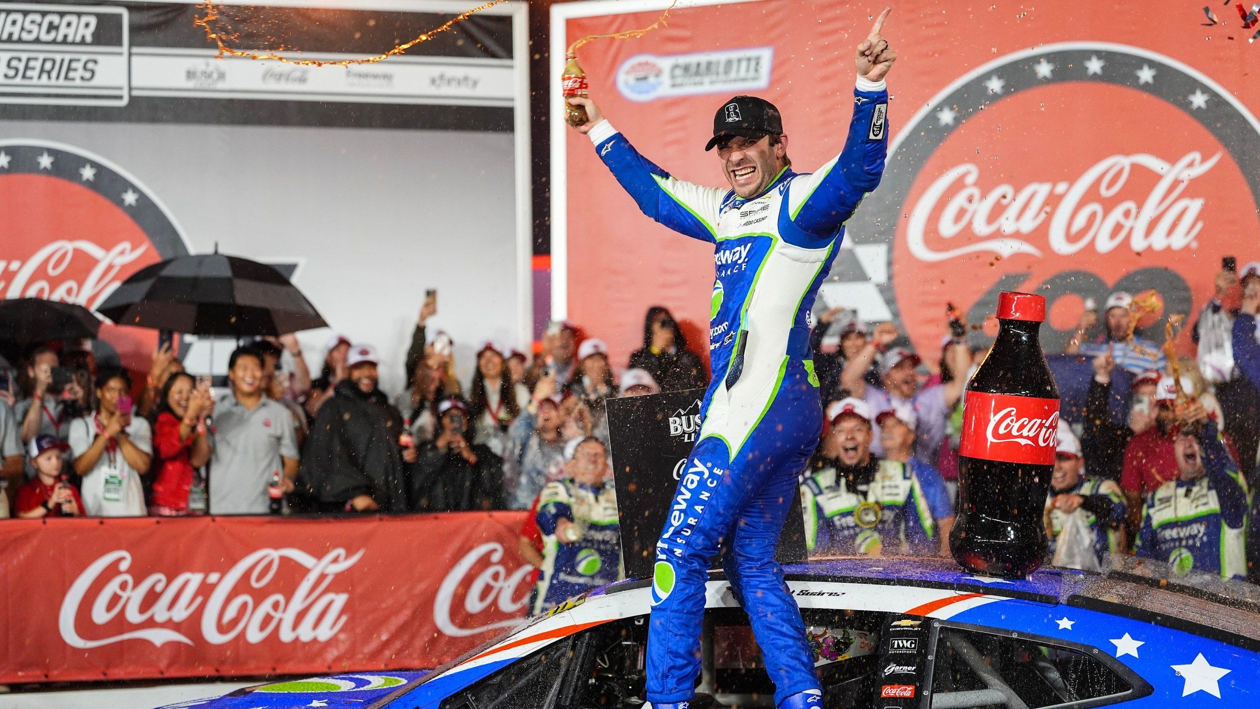 2560x1440 Daniel Suarez Wins The Rain Shortened Coca Cola 600 After NASCAR Honors The Late Kyle Busch