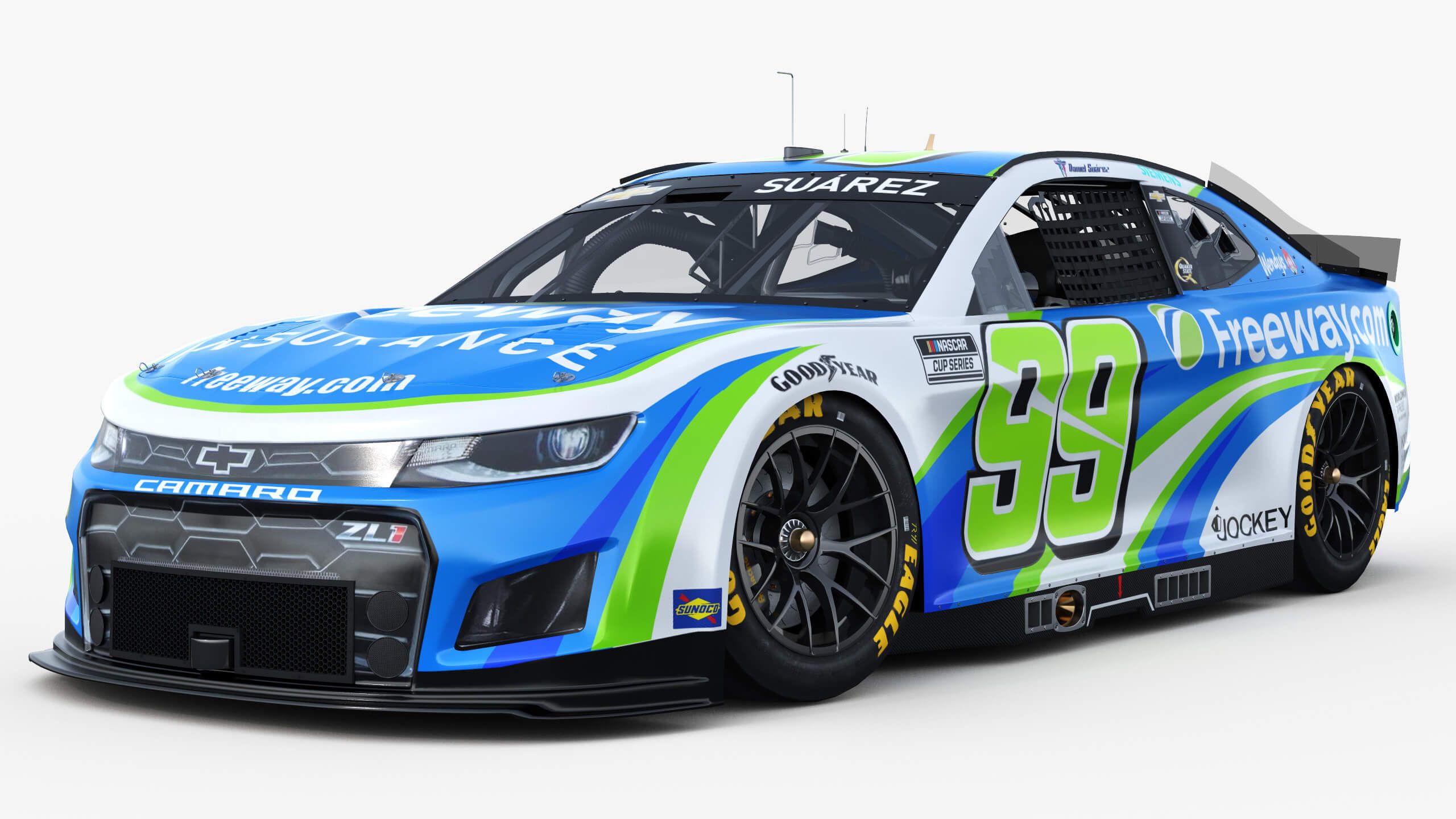2560x1440 Chevrolet Camaro NASCAR Daniel Suarez 99 2025