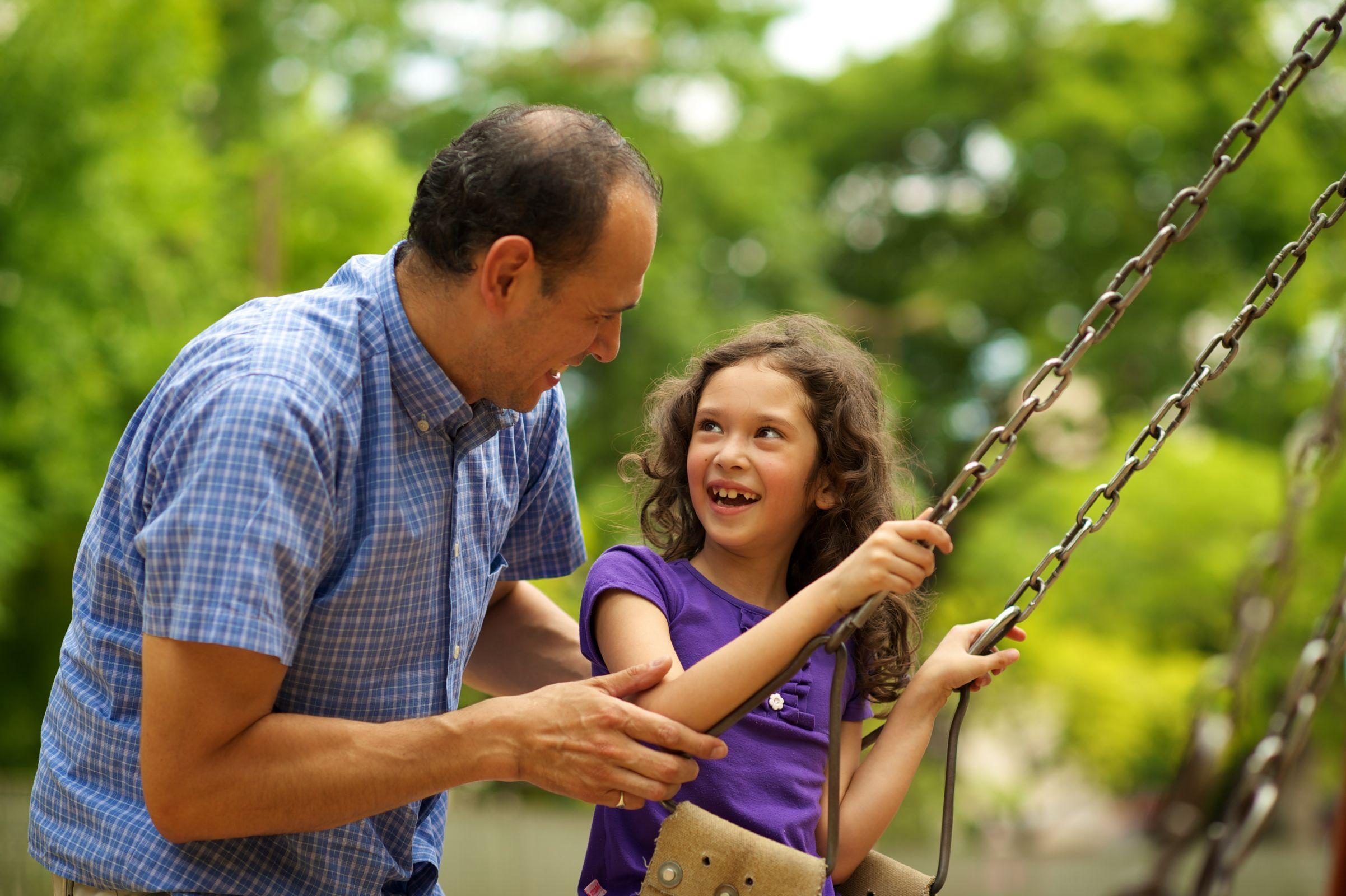 2403x1600 Father and Daughter Swinging