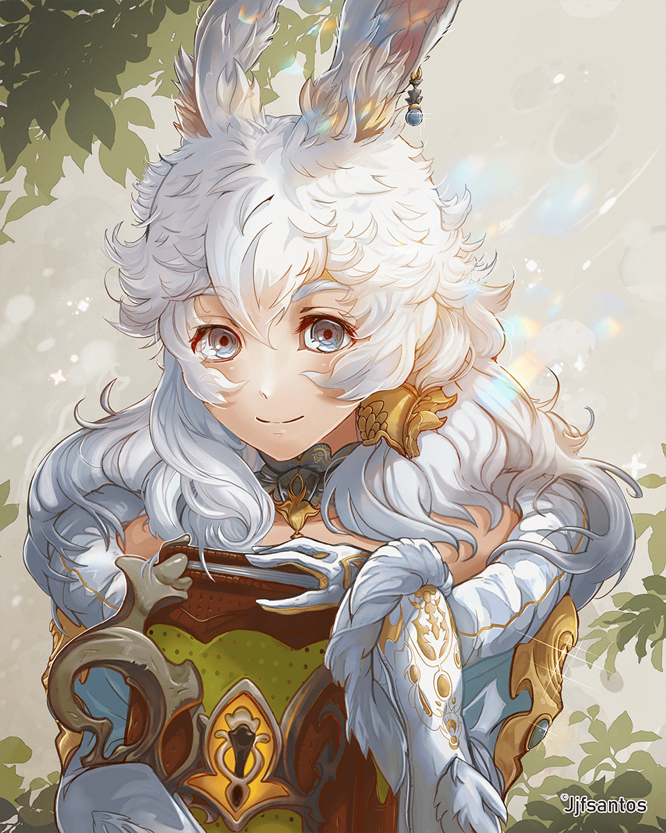 960x1200 Lunar Fluffy. Art based on Viera from FFXIV
