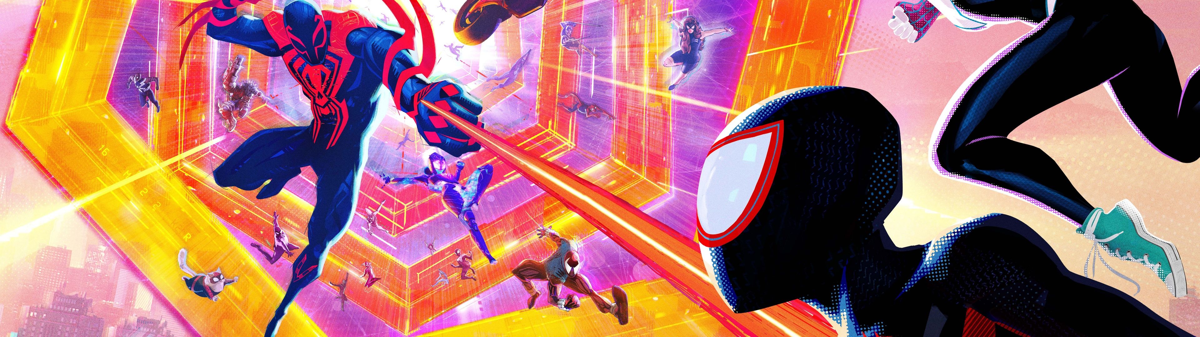 3840x1080 Spider Man: Across The Spider Verse Wallpaper 4K, 2023 Movies, Animation