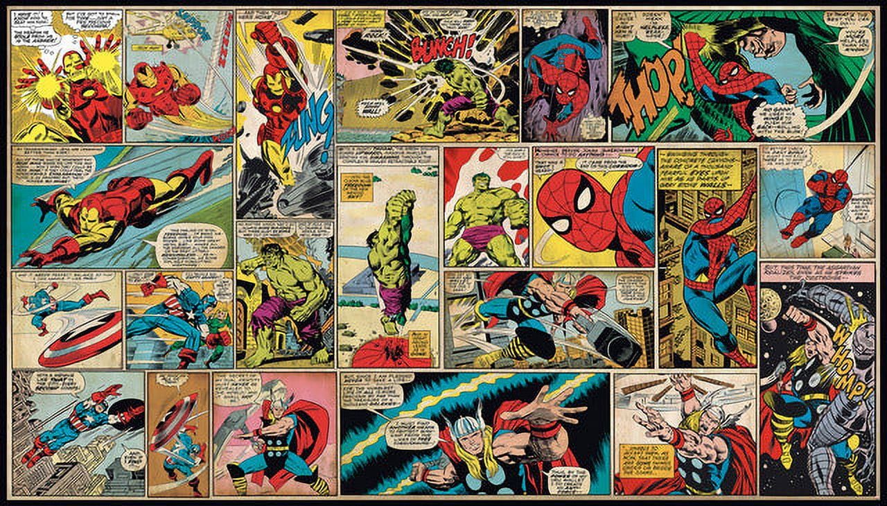 1280x730 Marvel Comic Panel XL Spray and Stick Wallpaper Mural