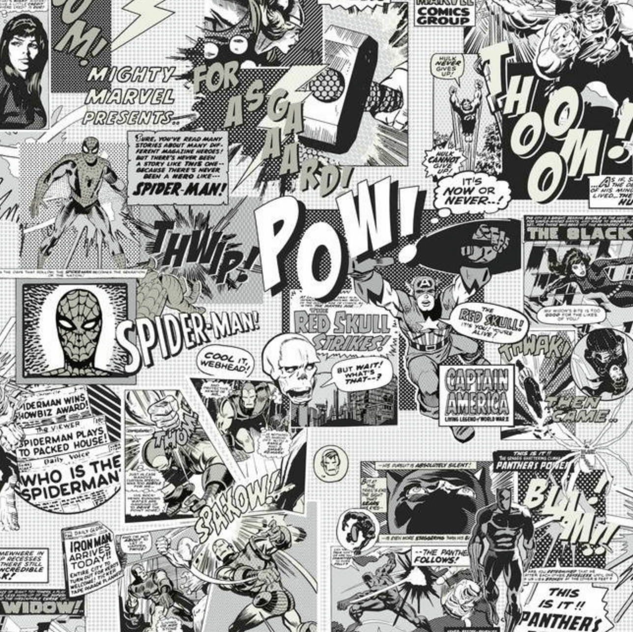 1288x1286 Marvel Comic Wallpaper American Dry Goods Co