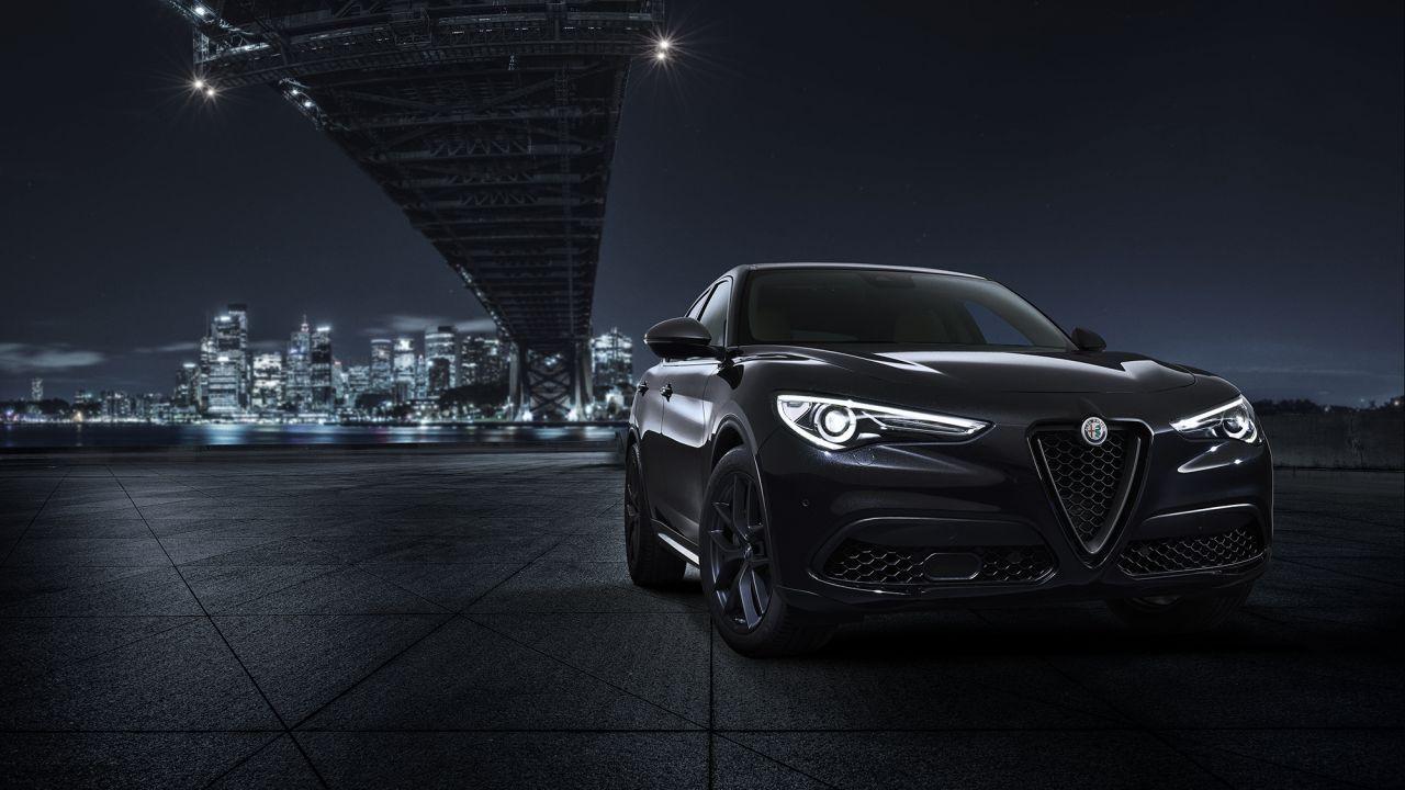 1280x720 Wallpaper Alfa Romeo Stelvio, Monochrome Edition, Automotive