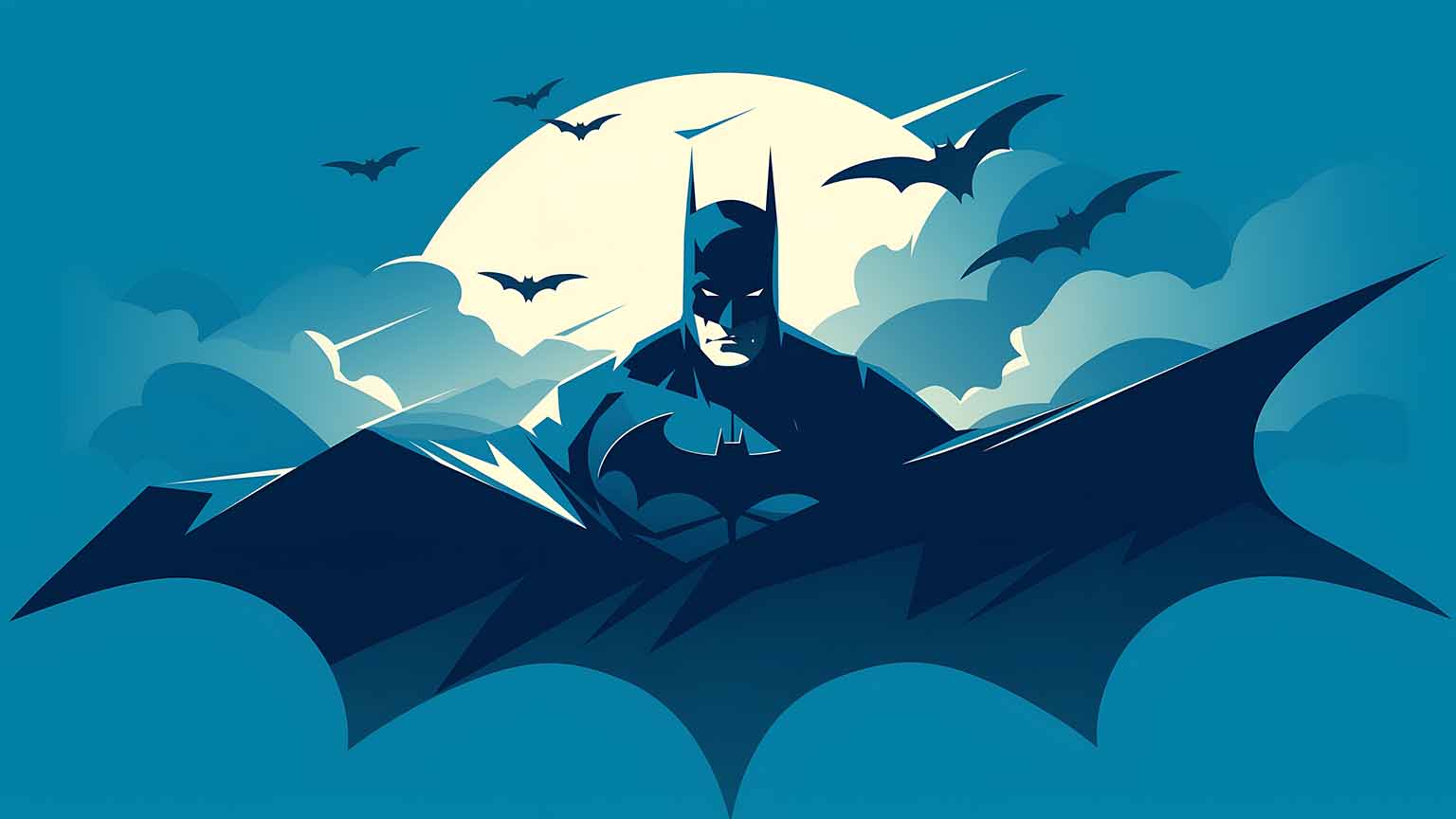 1536x864 DC Comics Batman Logo Minimalist Desktop Wallpaper 4K