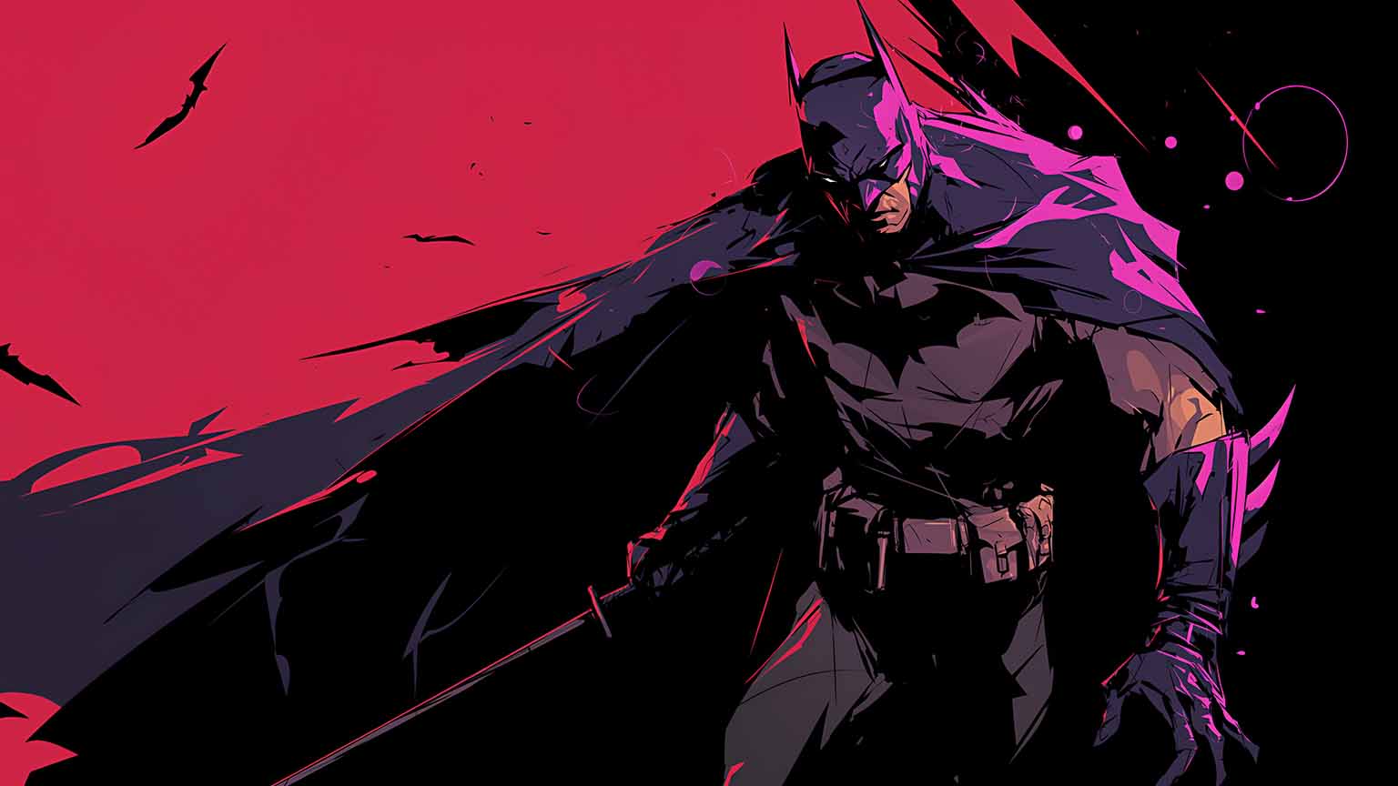 1536x864 DC Comics Batman Stylized Desktop Wallpaper